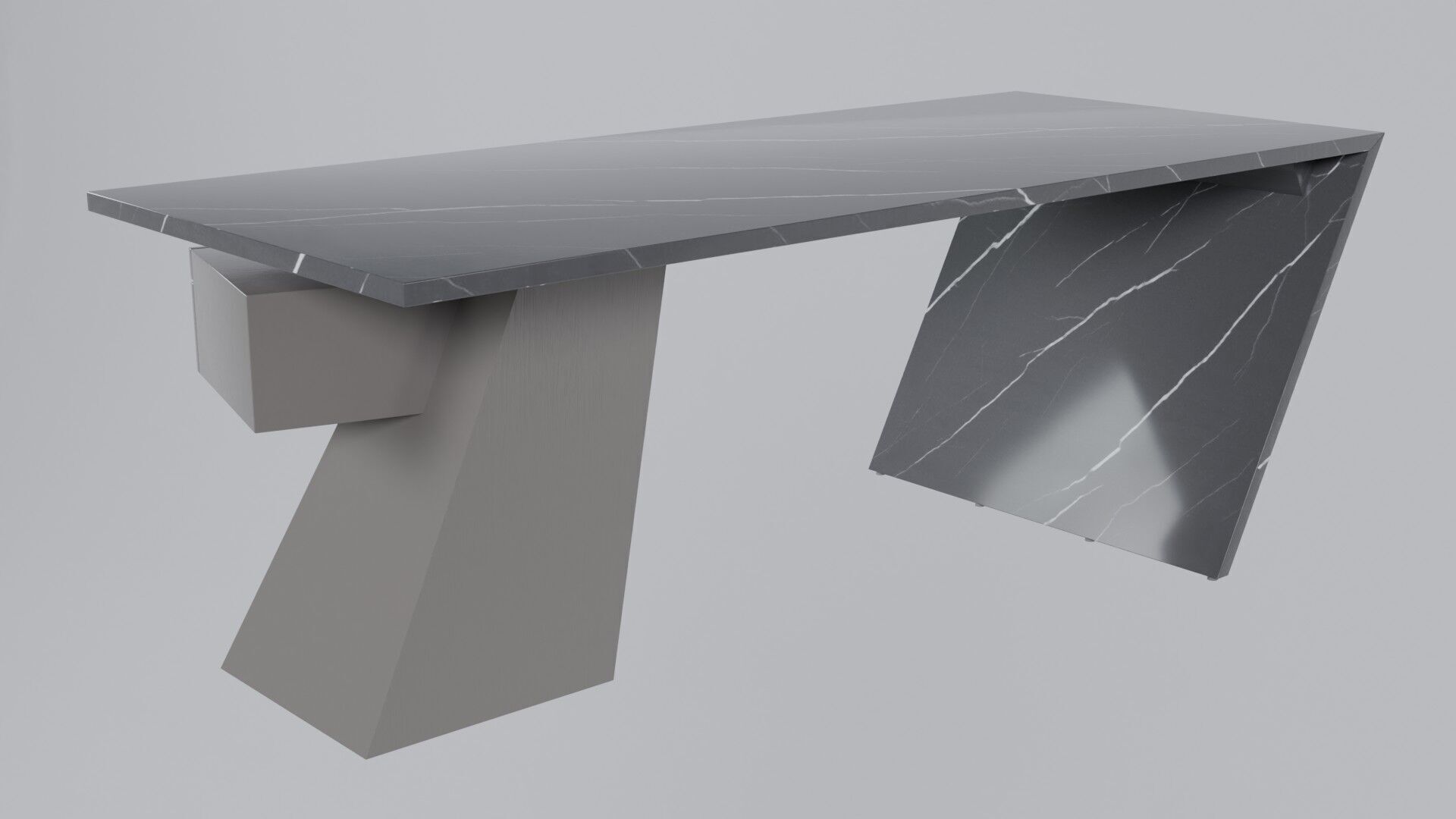 Modern Desk Marble 3D model_32