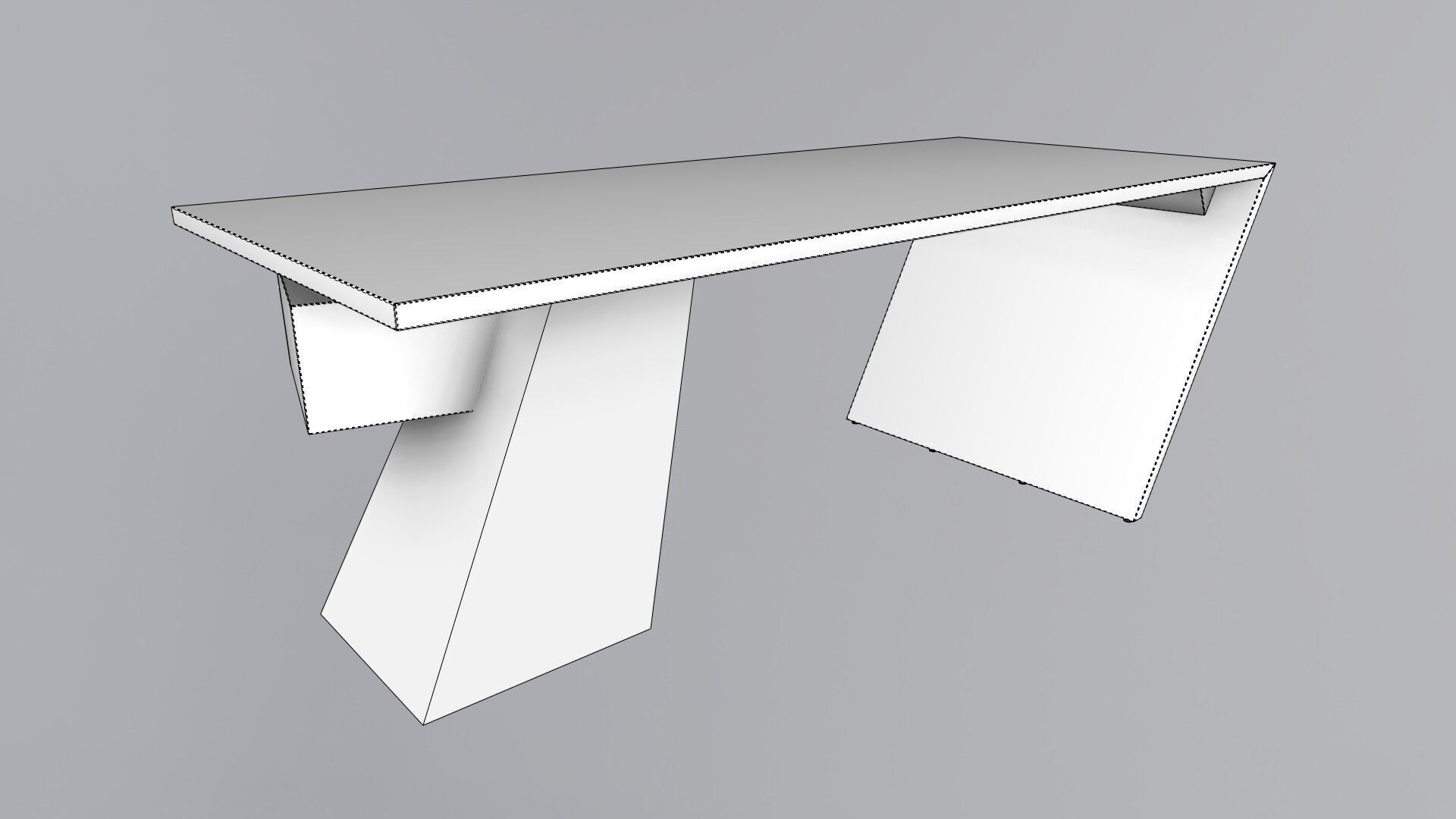 Modern Desk Marble 3D model_5