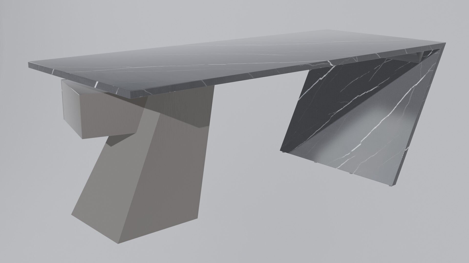Modern Desk Marble 3D model_31