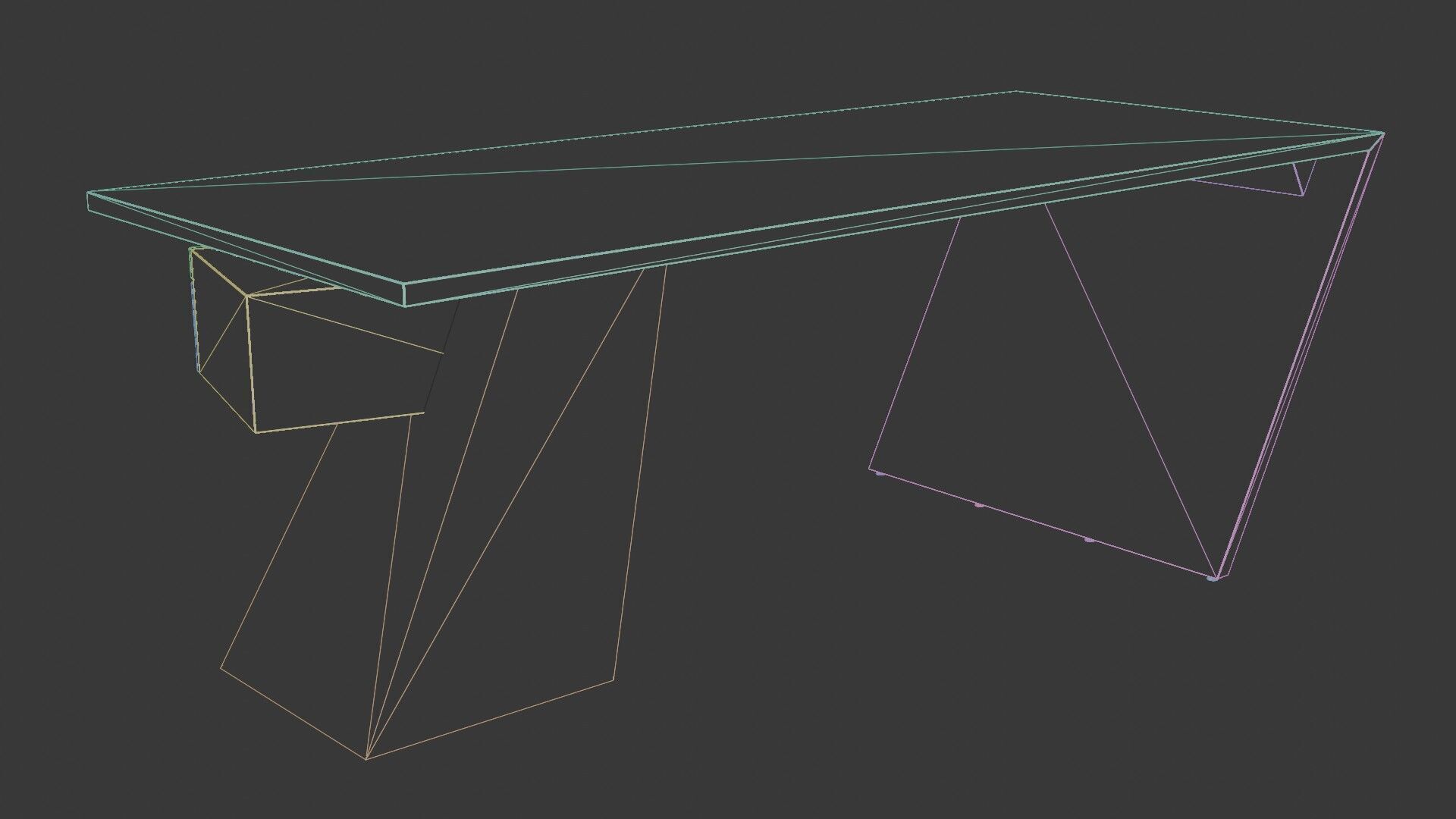 Modern Desk Marble 3D model_30