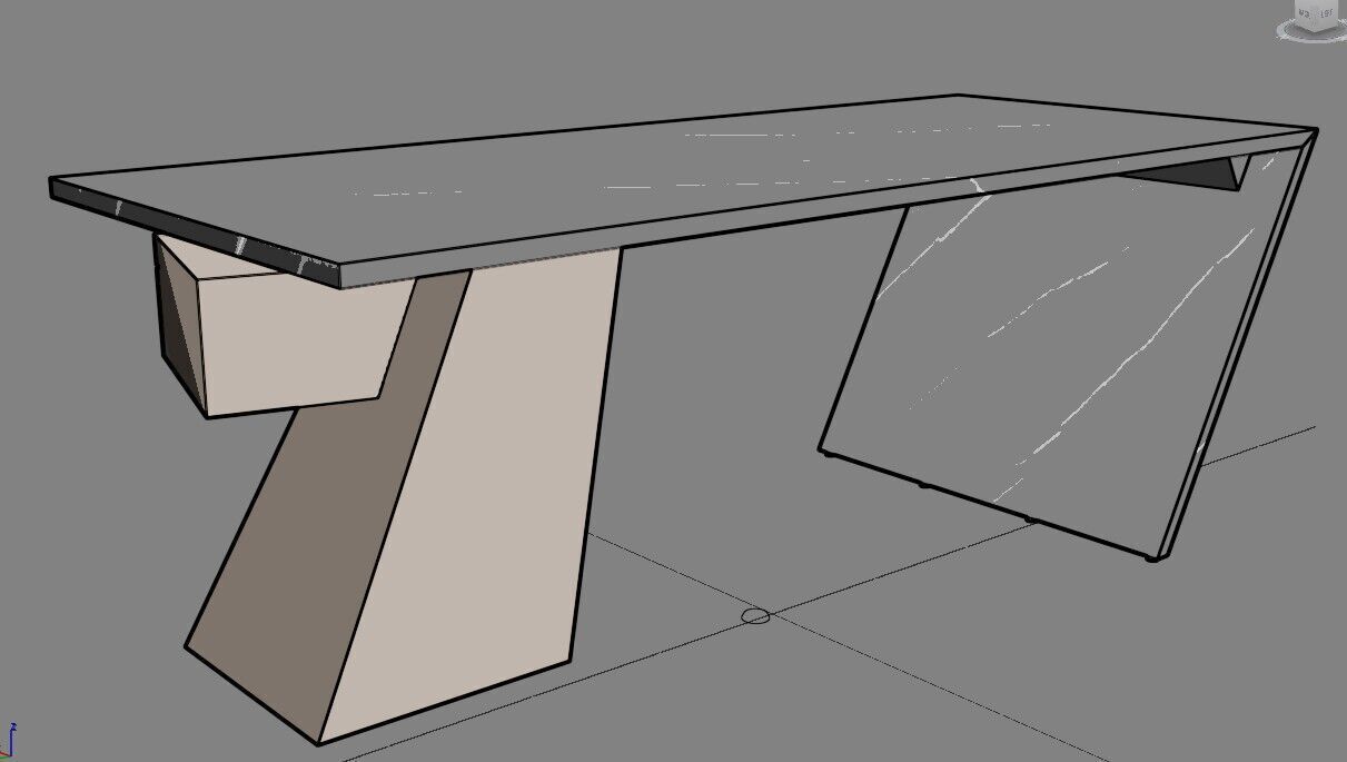 Modern Desk Marble 3D model_41