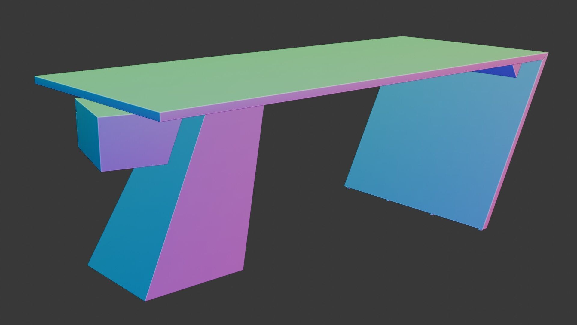 Modern Desk Marble 3D model_28