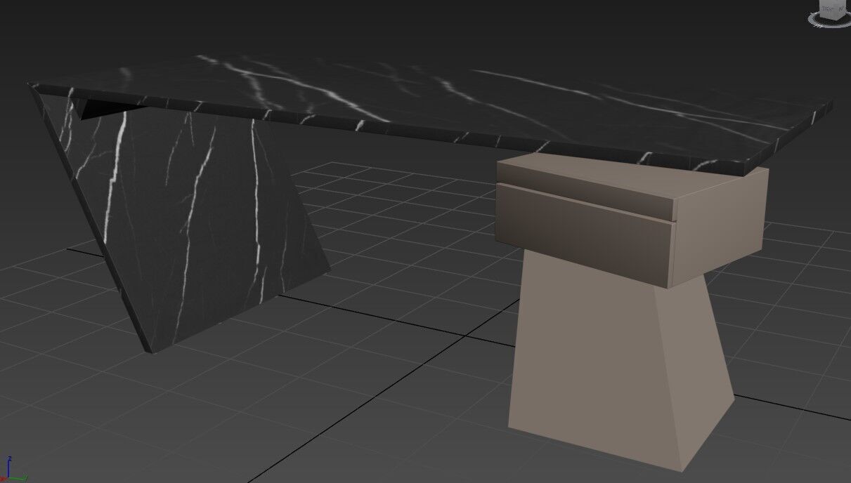 Modern Desk Marble 3D model_36