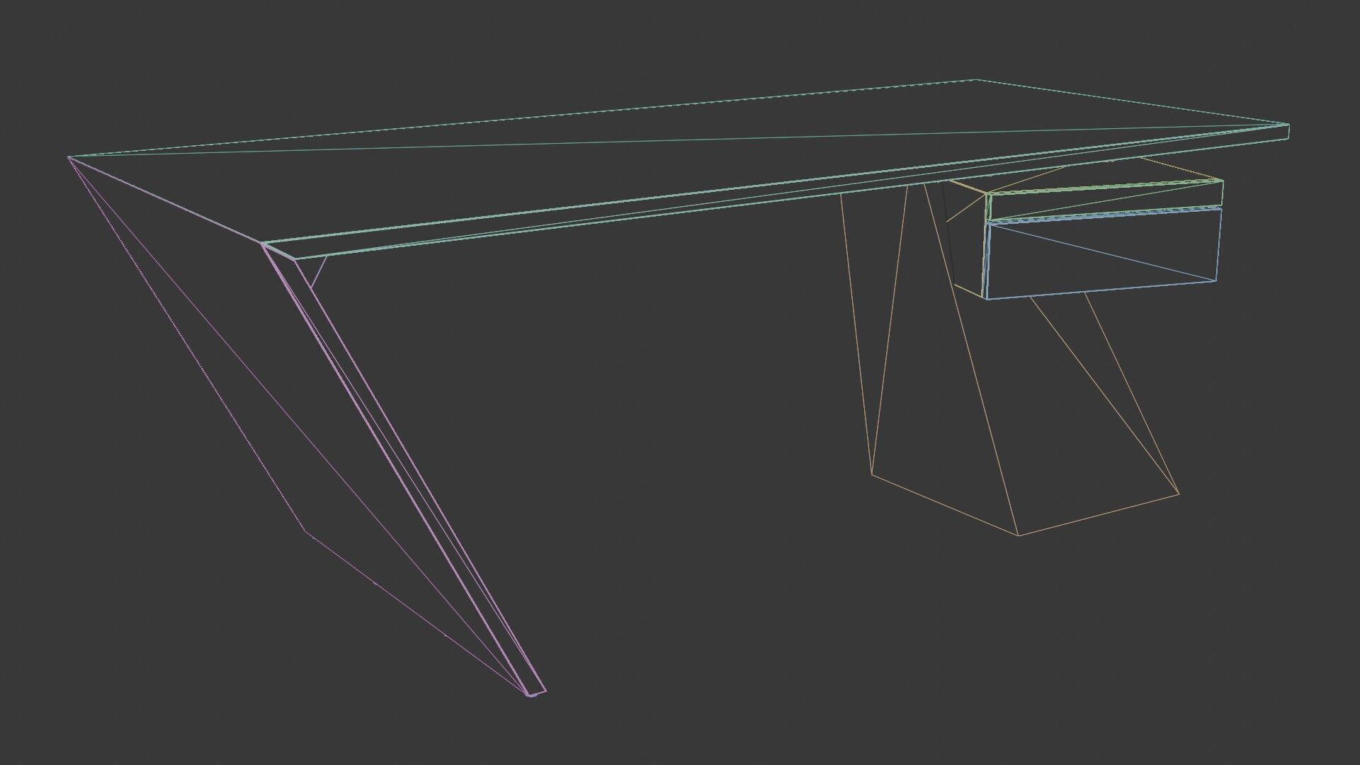 Modern Desk Marble 3D model_16