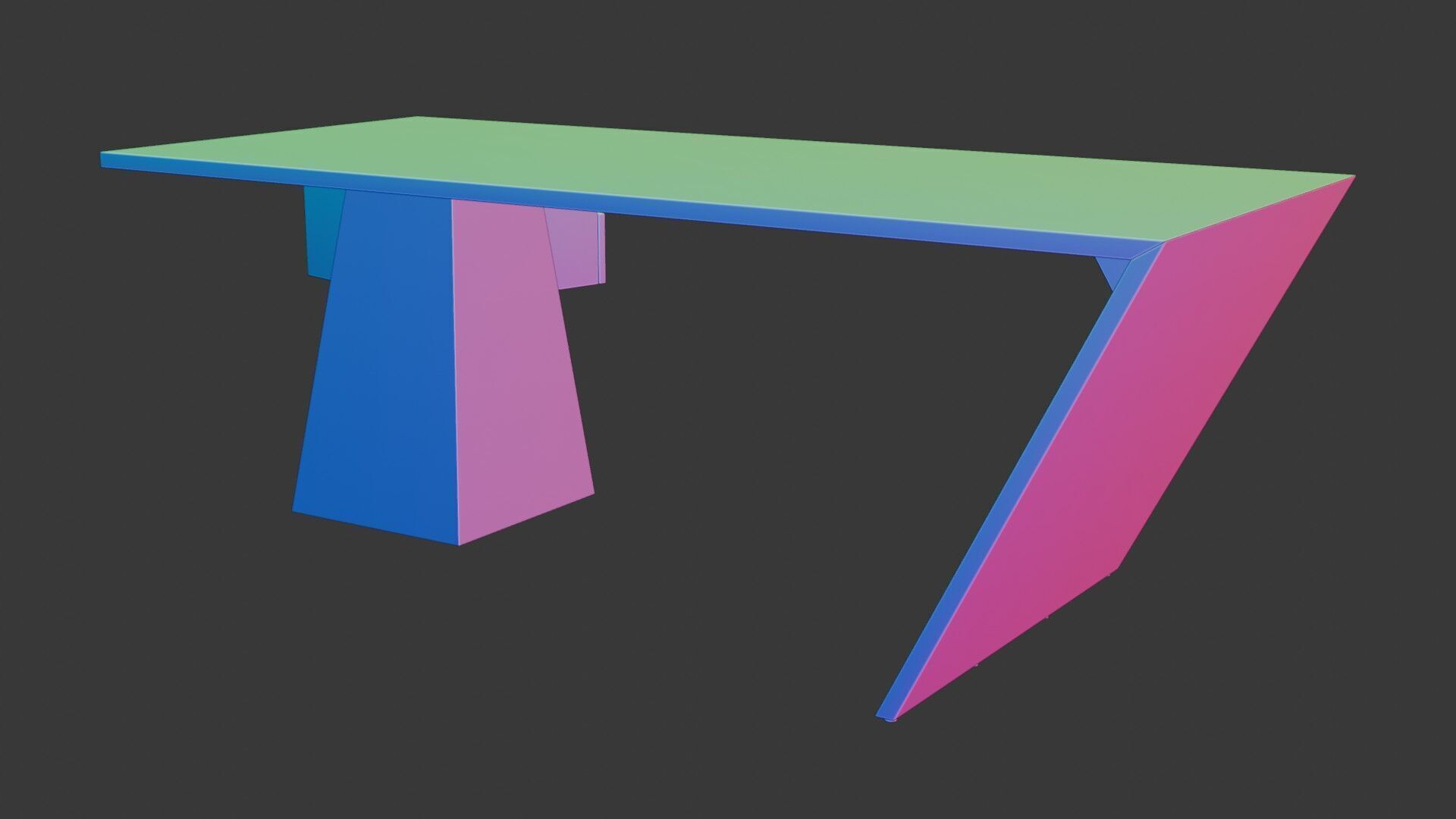 Modern Desk Marble 3D model_21