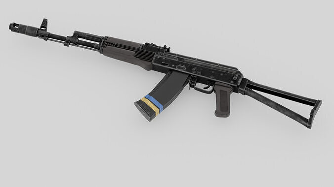 Rigged AK-74 Ukraine Edition Low-poly 3D model