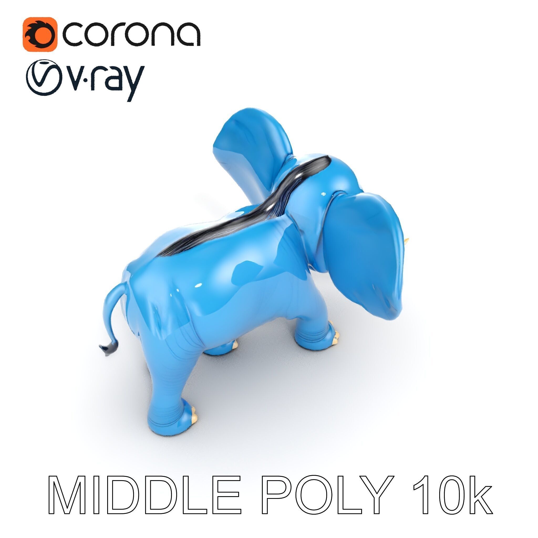 Cartoon Elephant D Model Pack Low-poly 3D model_28