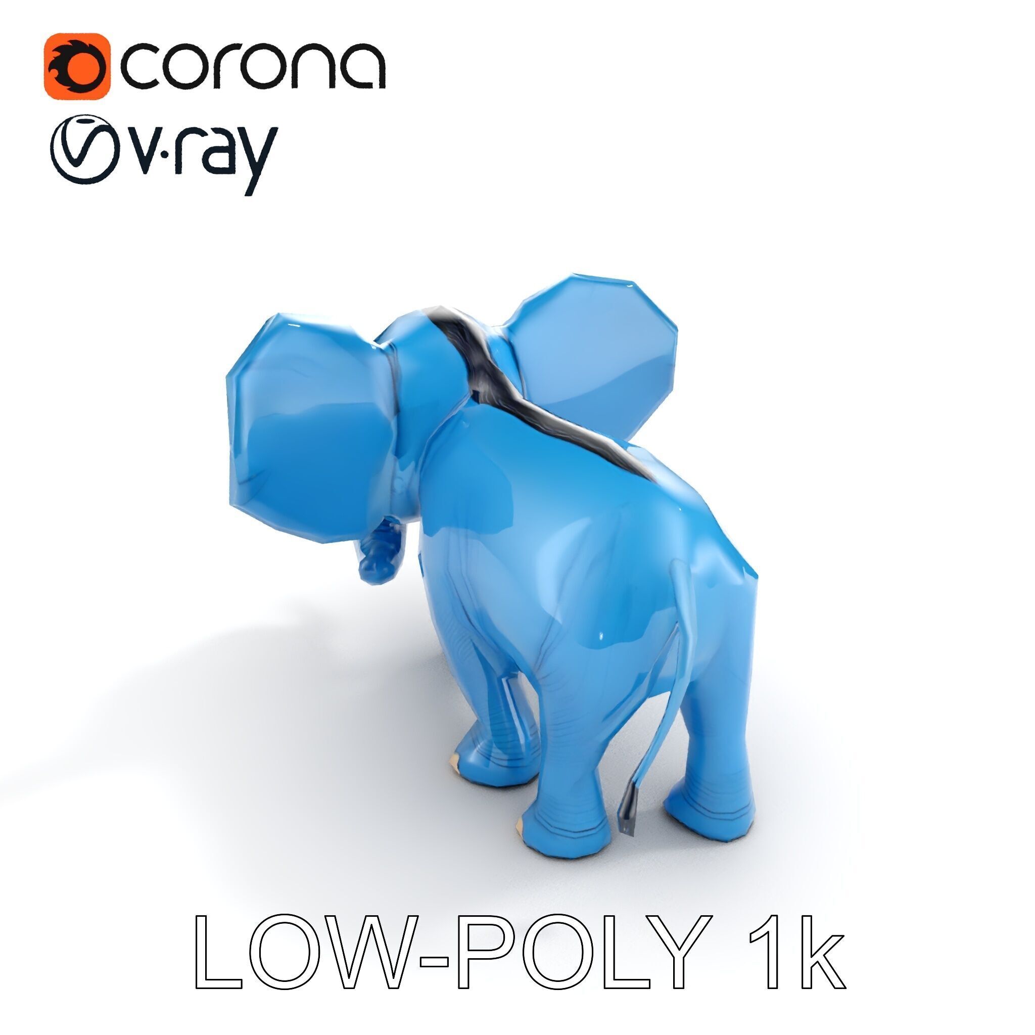 Cartoon Elephant D Model Pack Low-poly 3D model_9