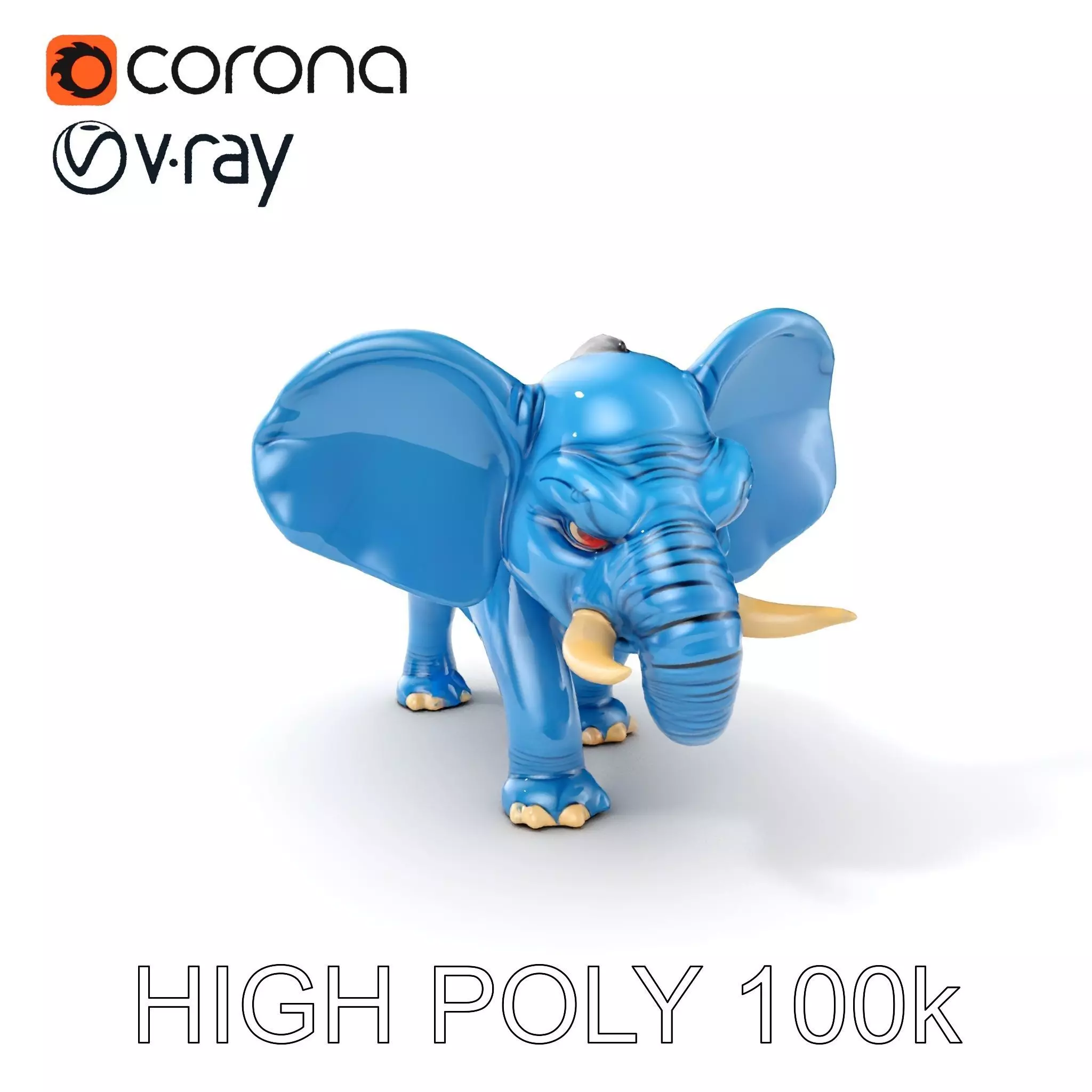 Cartoon Elephant D Model Pack Low-poly 3D model_0