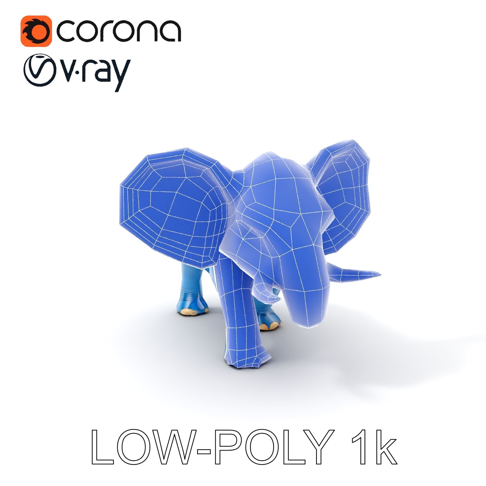 Cartoon Elephant D Model Pack Low-poly 3D model_29