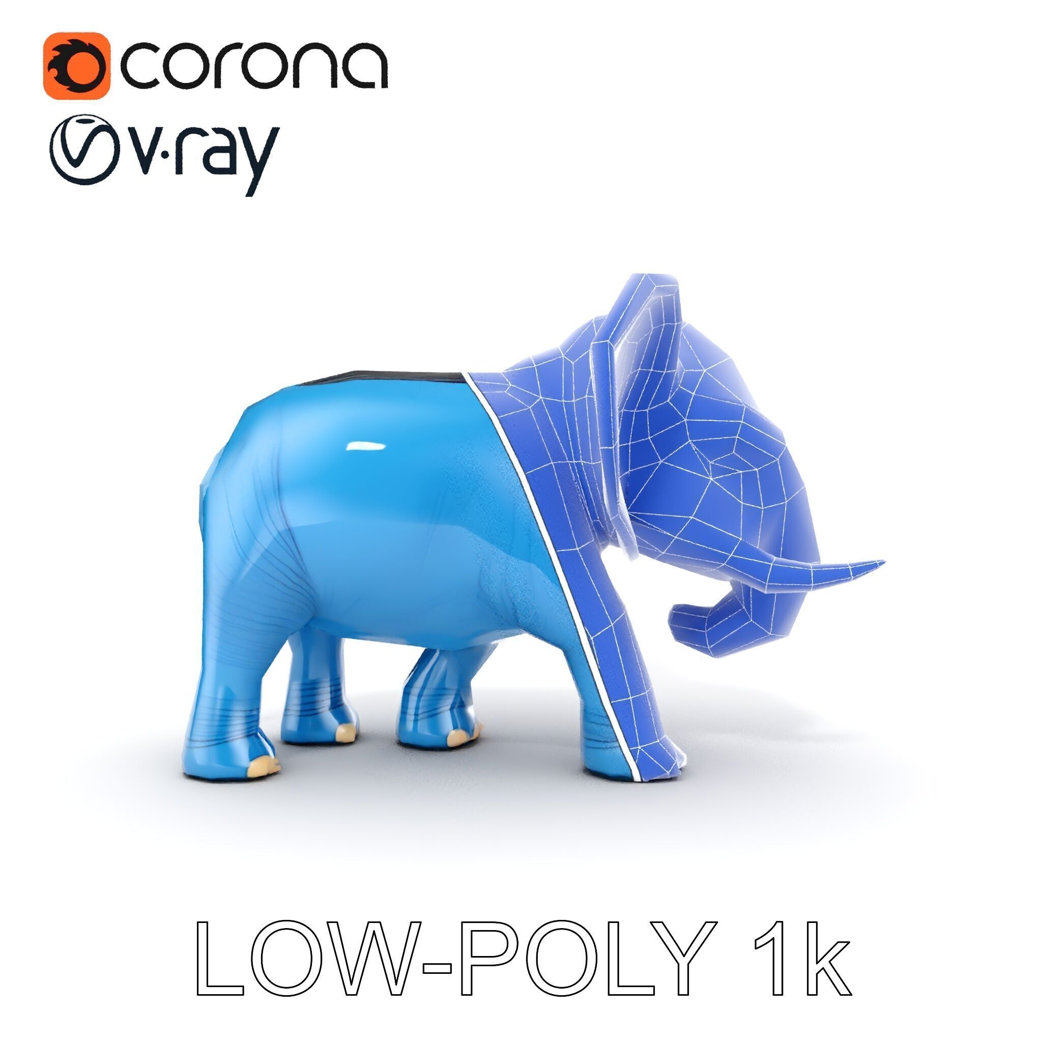 Cartoon Elephant D Model Pack Low-poly 3D model_23