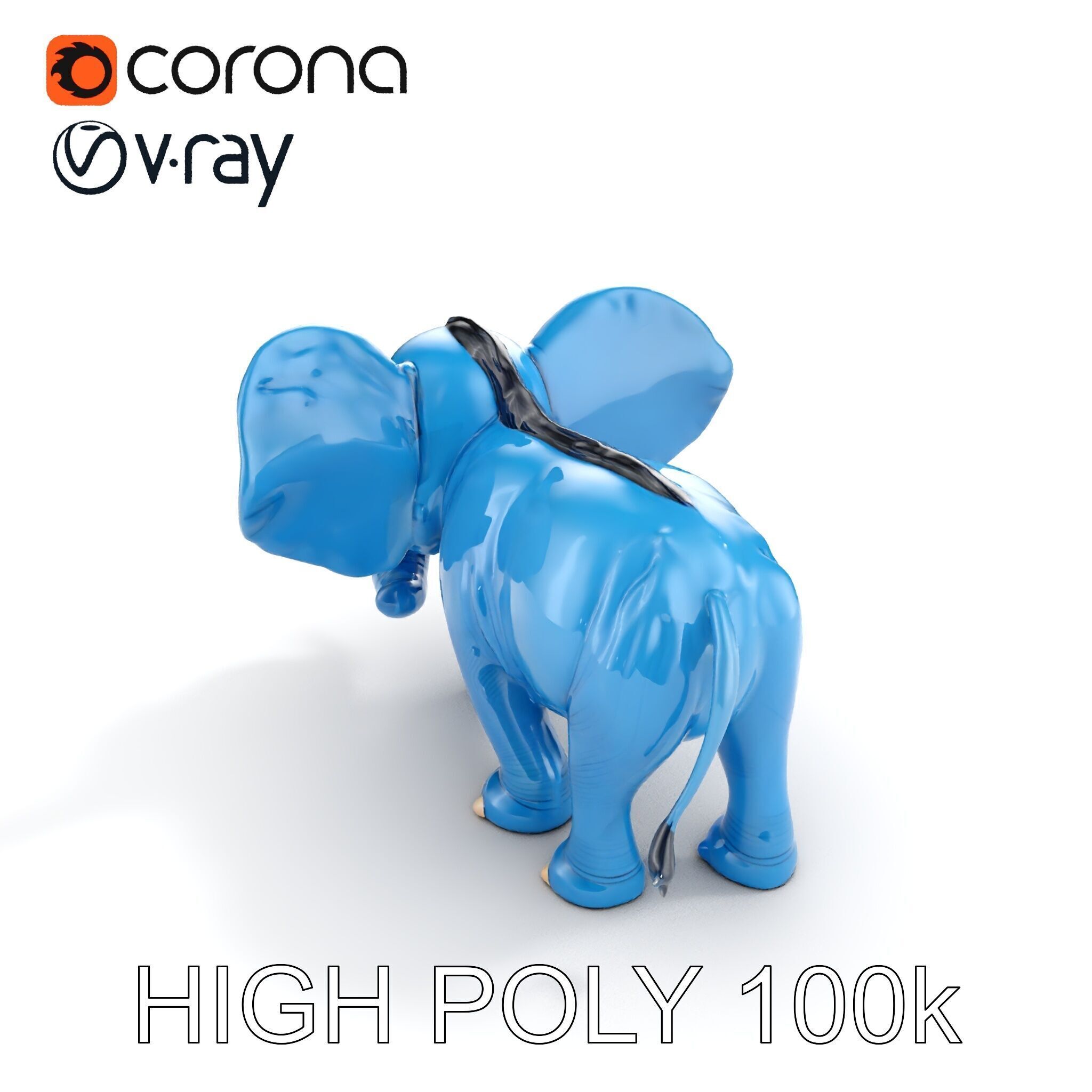 Cartoon Elephant D Model Pack Low-poly 3D model_12