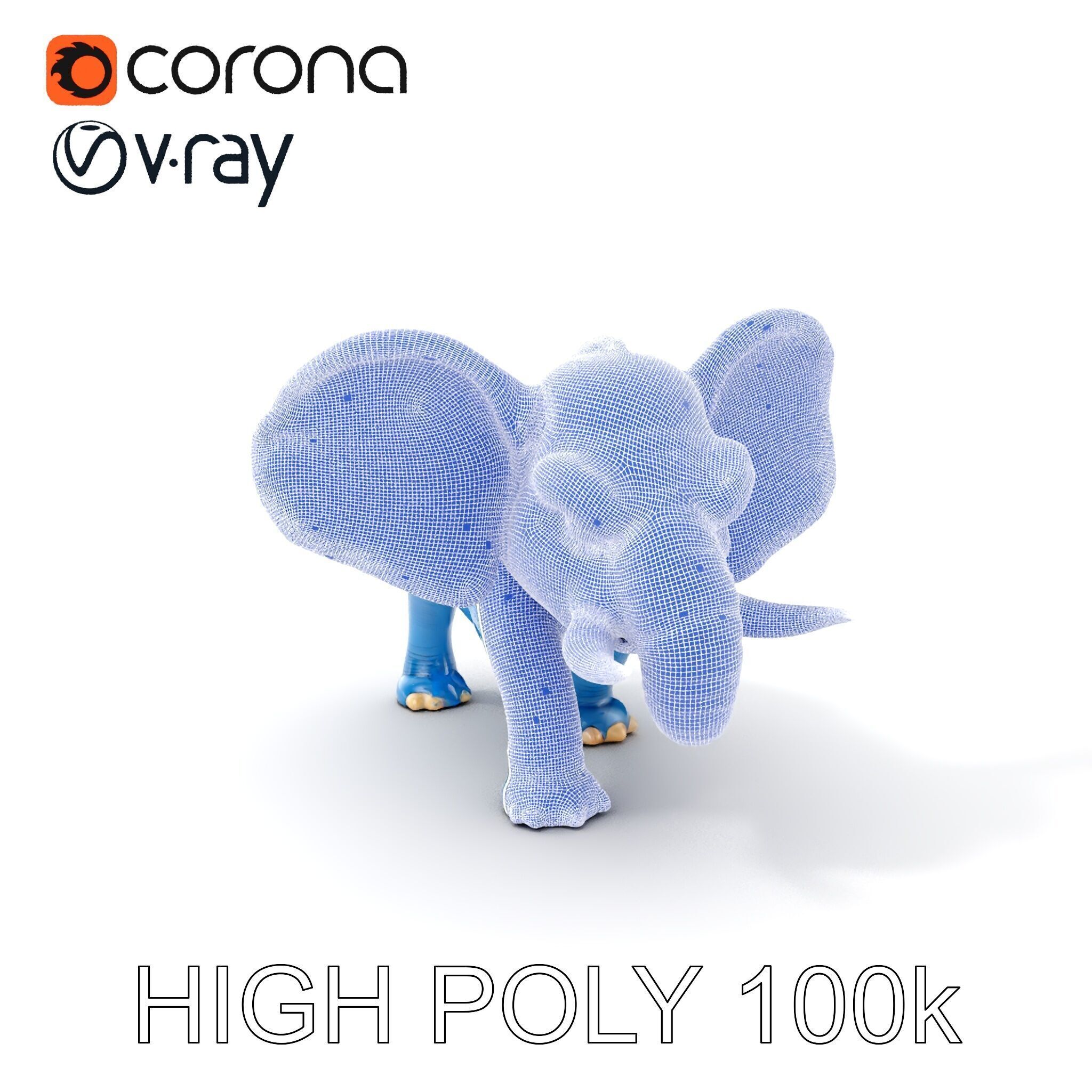 Cartoon Elephant D Model Pack Low-poly 3D model_4