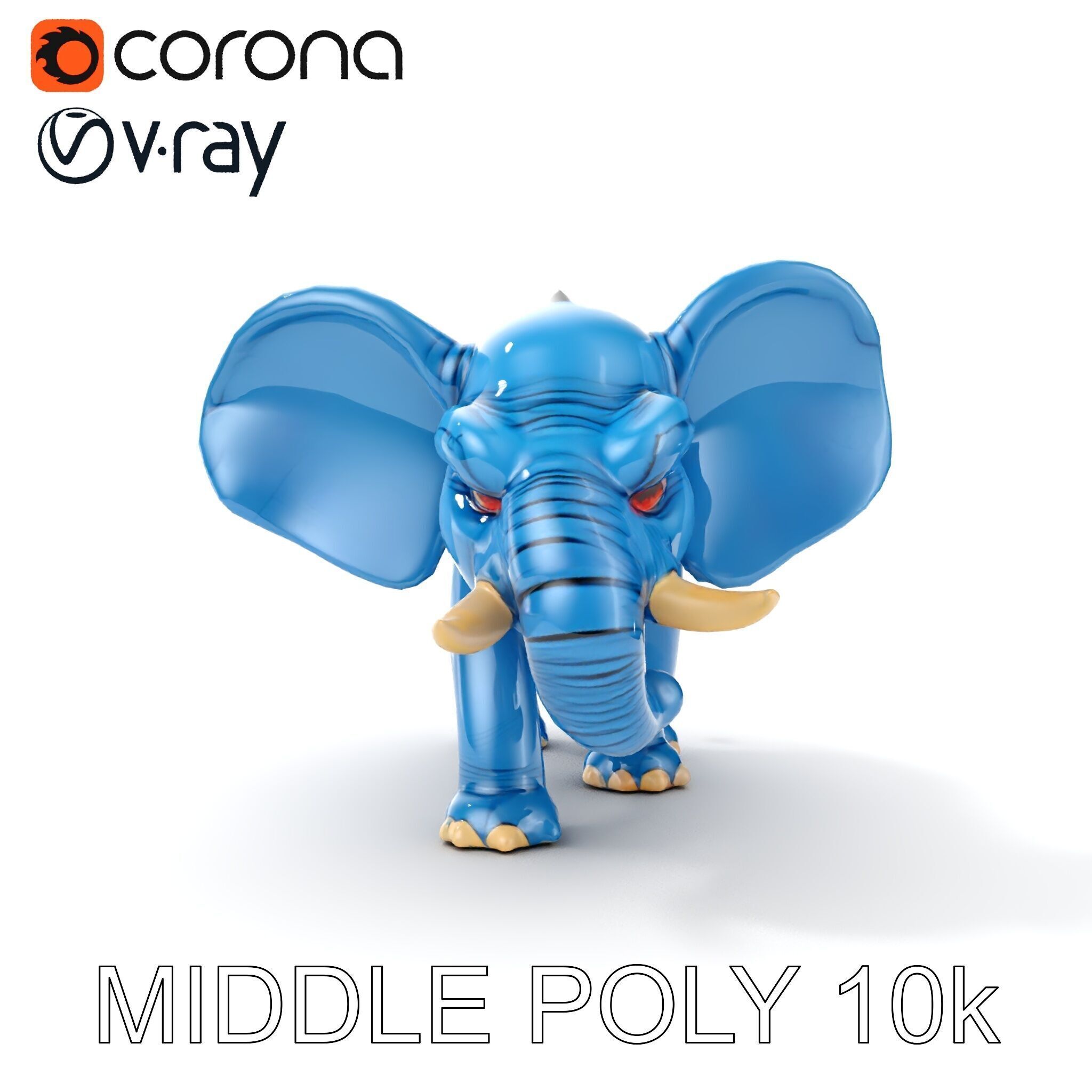 Cartoon Elephant D Model Pack Low-poly 3D model_10