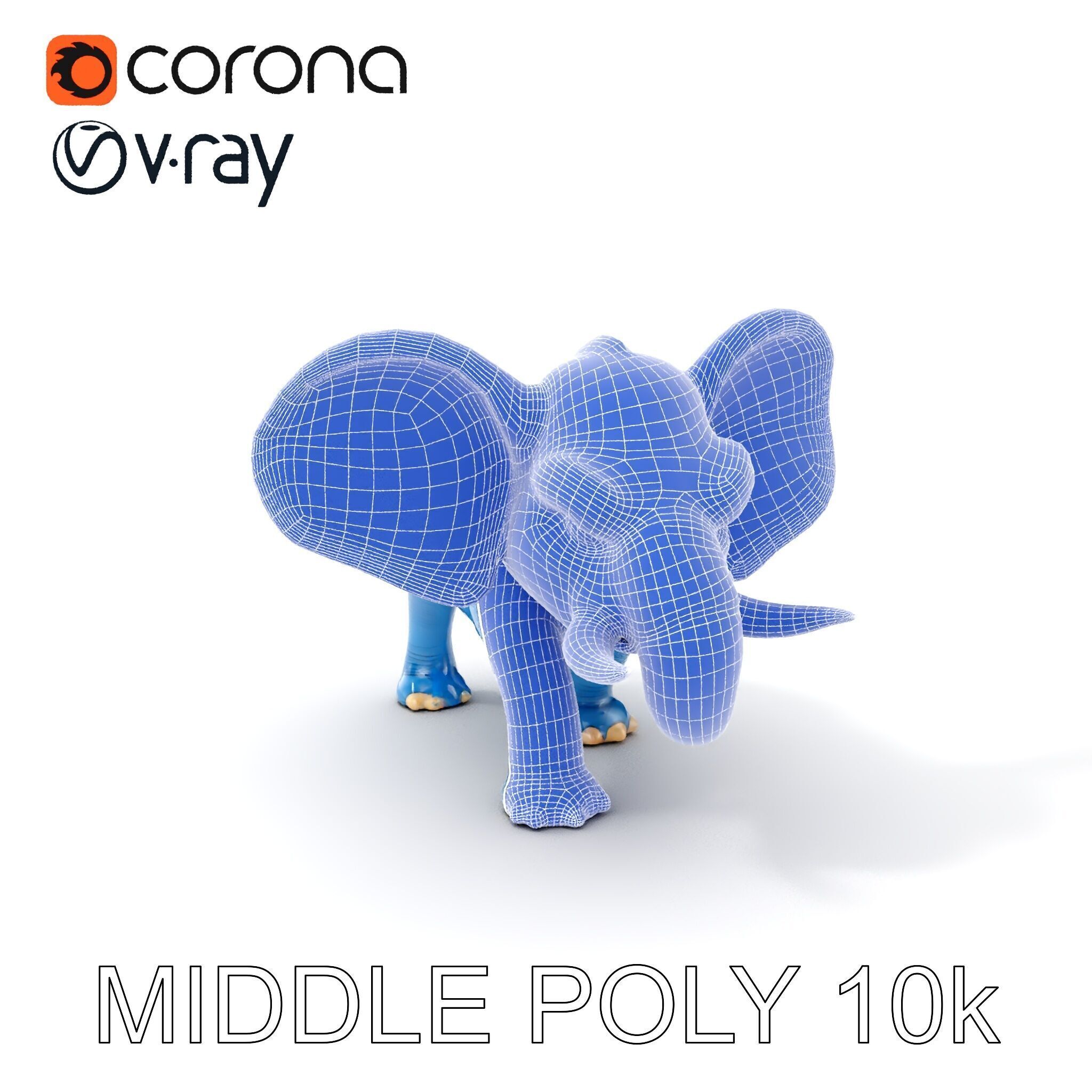 Cartoon Elephant D Model Pack Low-poly 3D model_8
