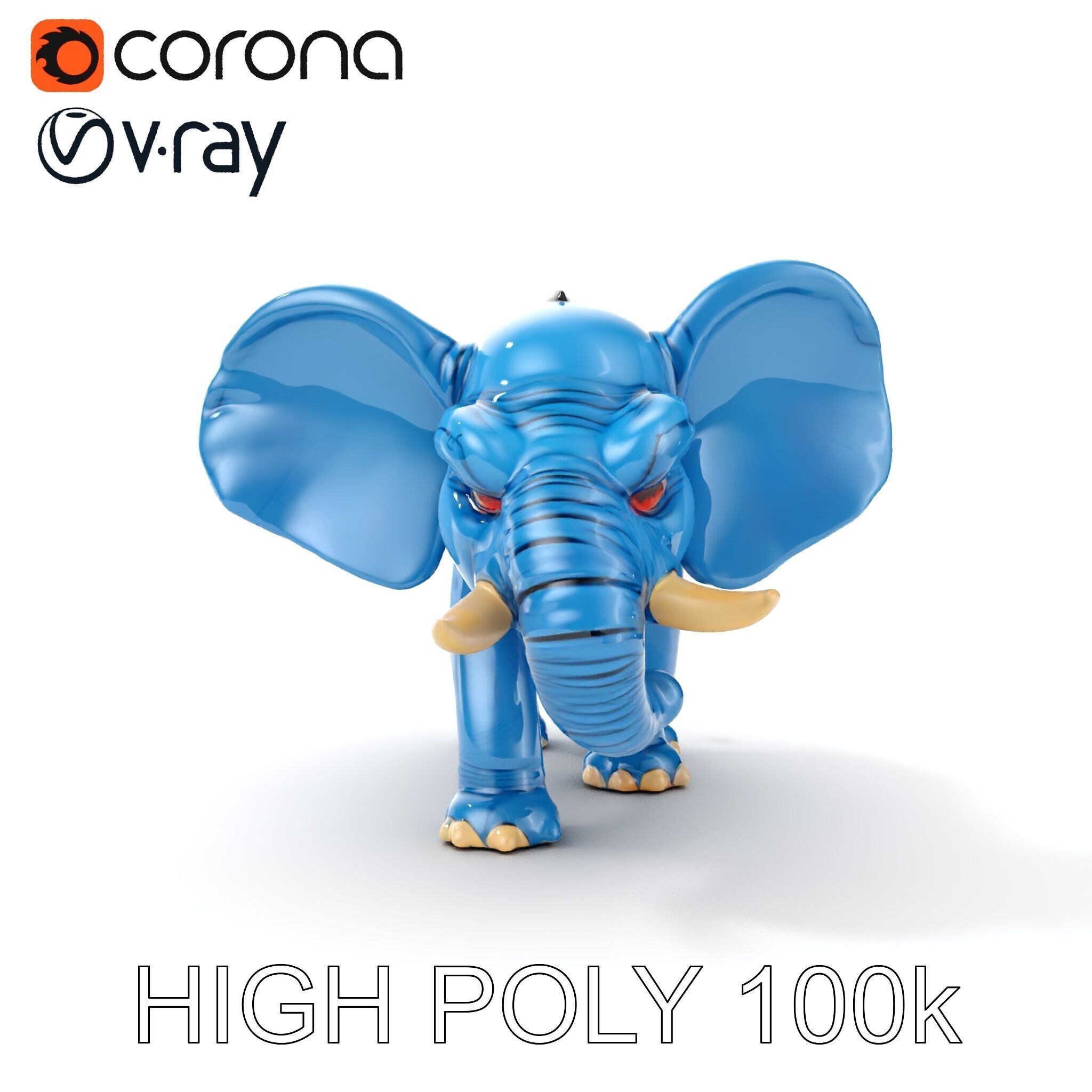 Cartoon Elephant D Model Pack Low-poly 3D model_24