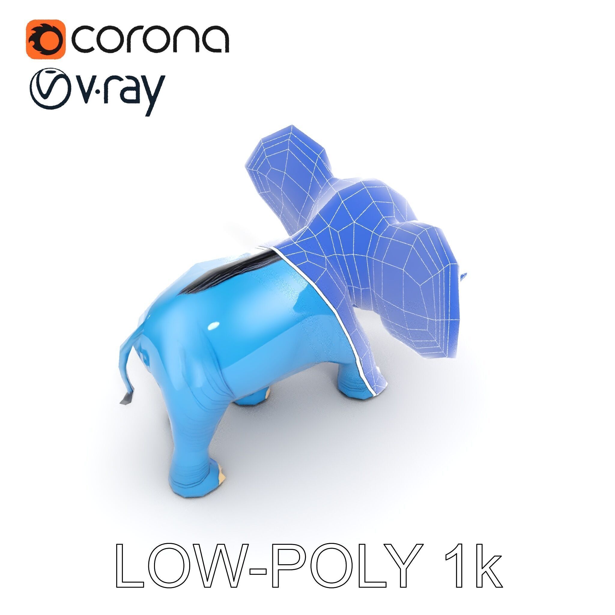 Cartoon Elephant D Model Pack Low-poly 3D model_32