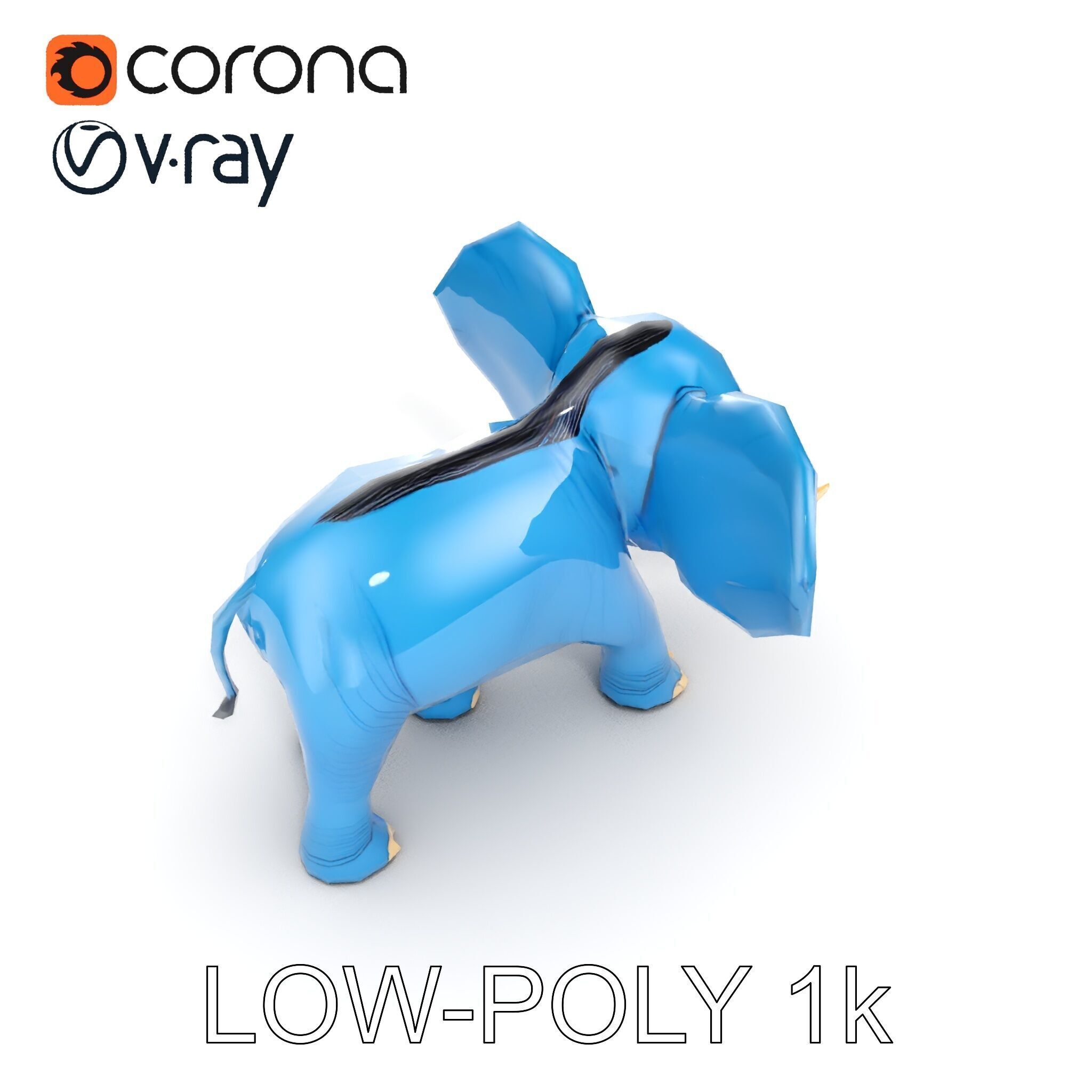 Cartoon Elephant D Model Pack Low-poly 3D model_11