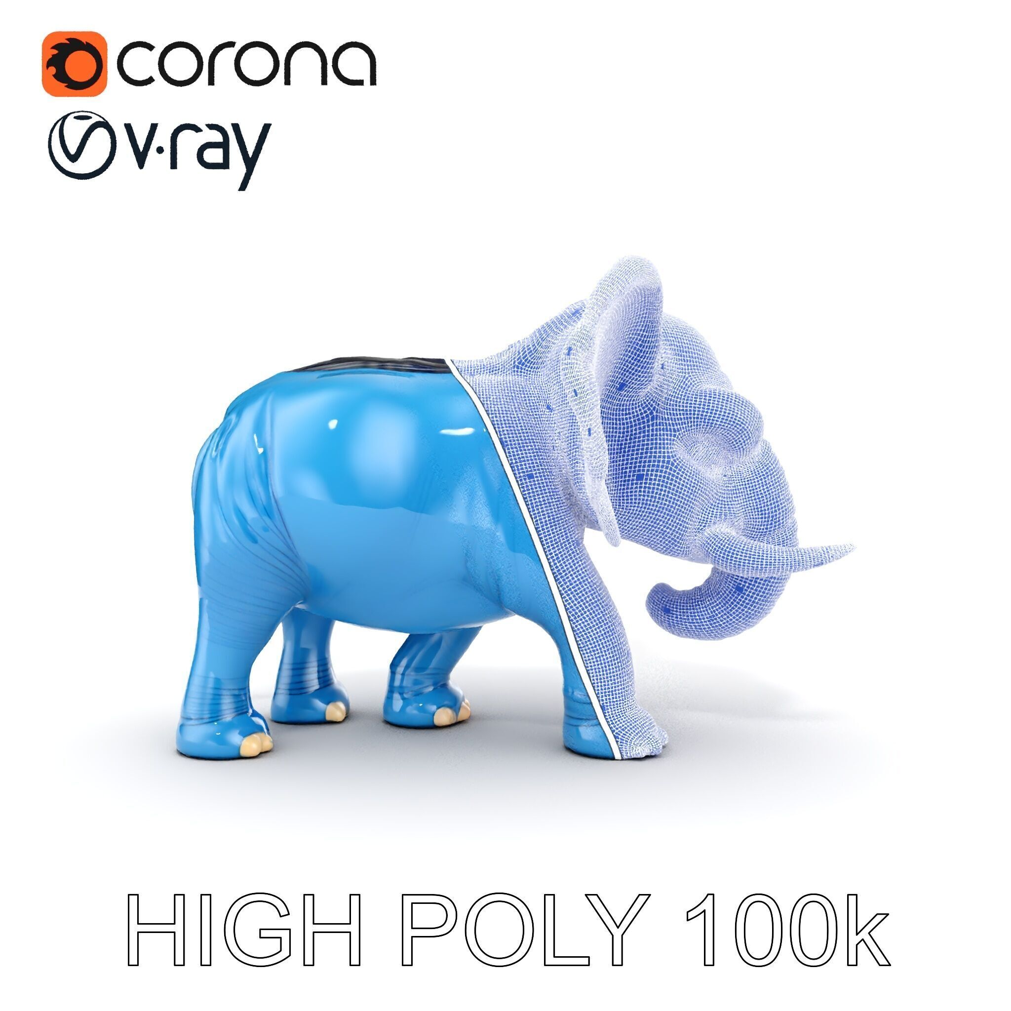 Cartoon Elephant D Model Pack Low-poly 3D model_33