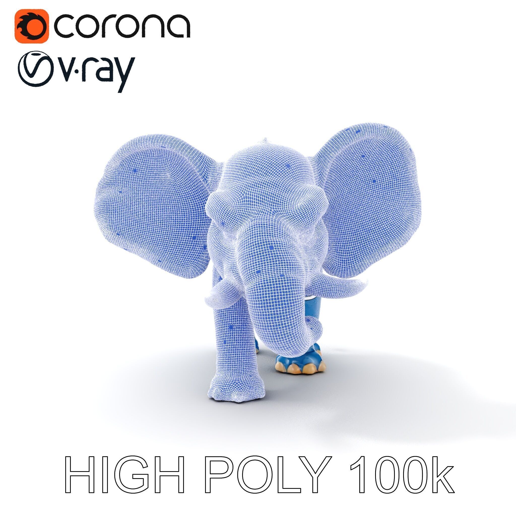 Cartoon Elephant D Model Pack Low-poly 3D model_30