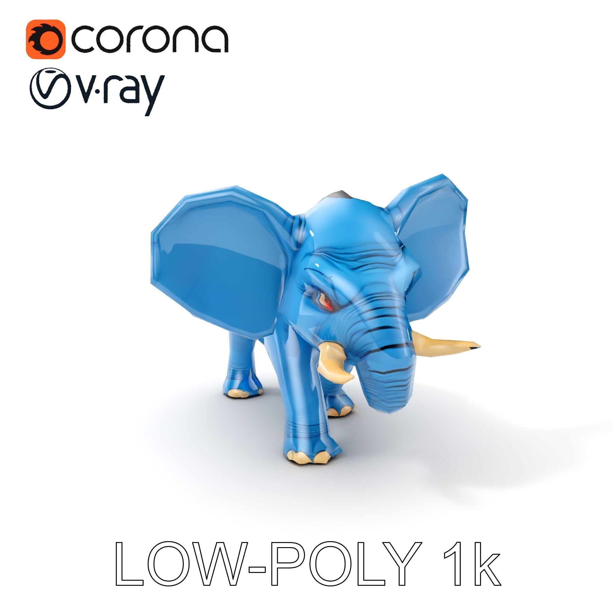Cartoon Elephant D Model Pack Low-poly 3D model_7
