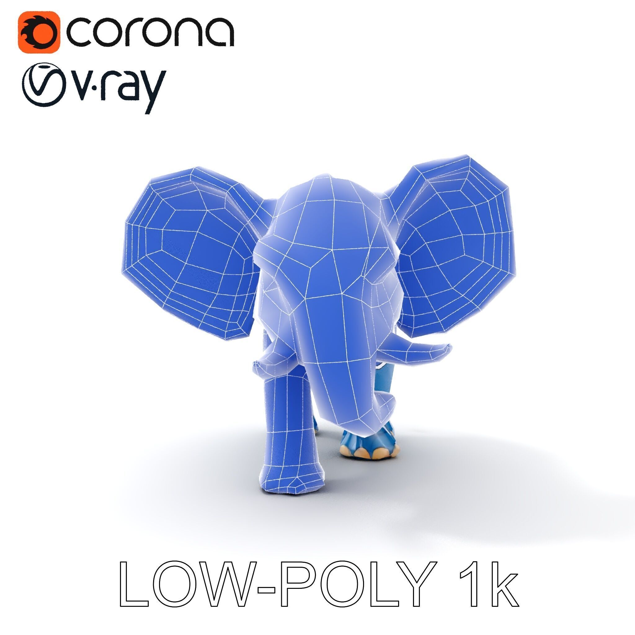 Cartoon Elephant D Model Pack Low-poly 3D model_14