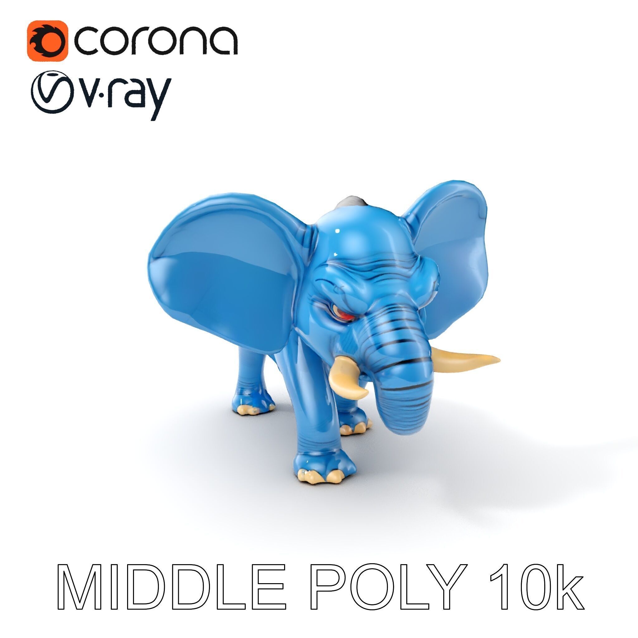 Cartoon Elephant D Model Pack Low-poly 3D model_6