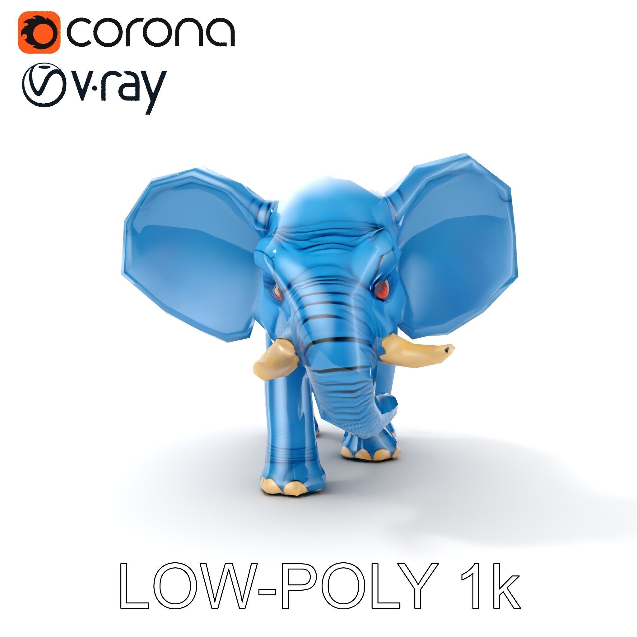 Cartoon Elephant D Model Pack Low-poly 3D model_26