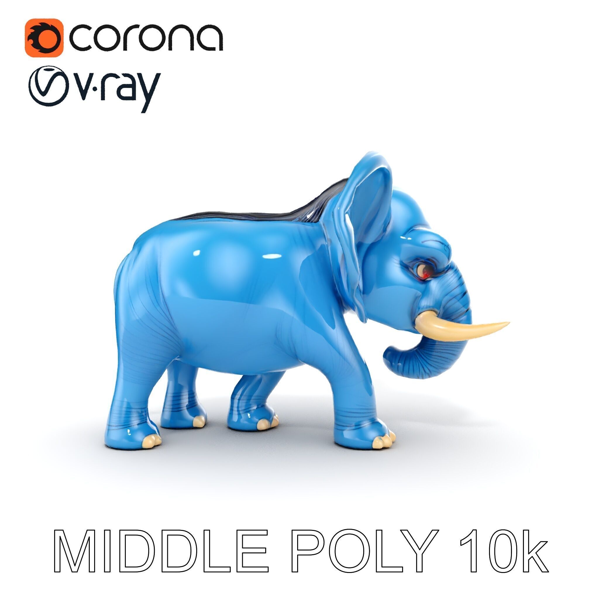 Cartoon Elephant D Model Pack Low-poly 3D model_16