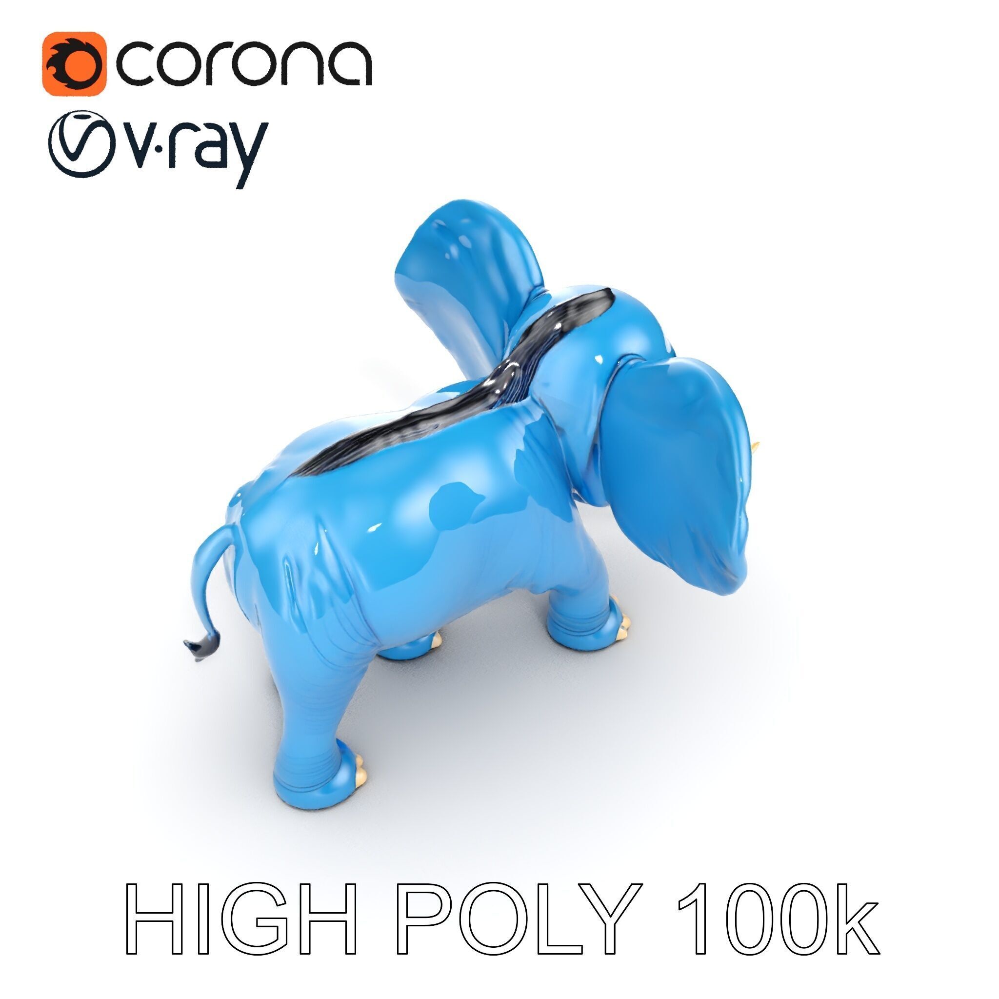 Cartoon Elephant D Model Pack Low-poly 3D model_15