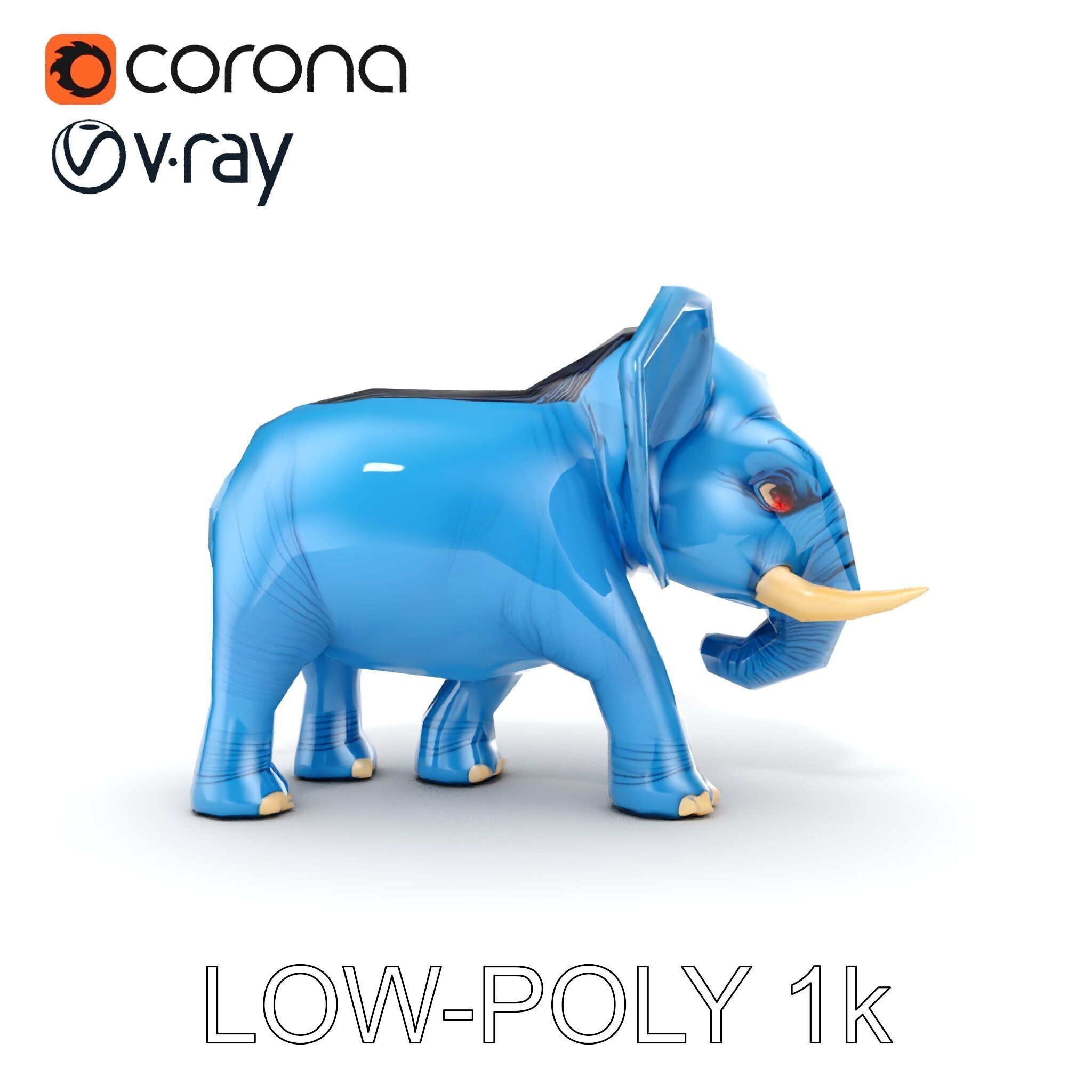 Cartoon Elephant D Model Pack Low-poly 3D model_17