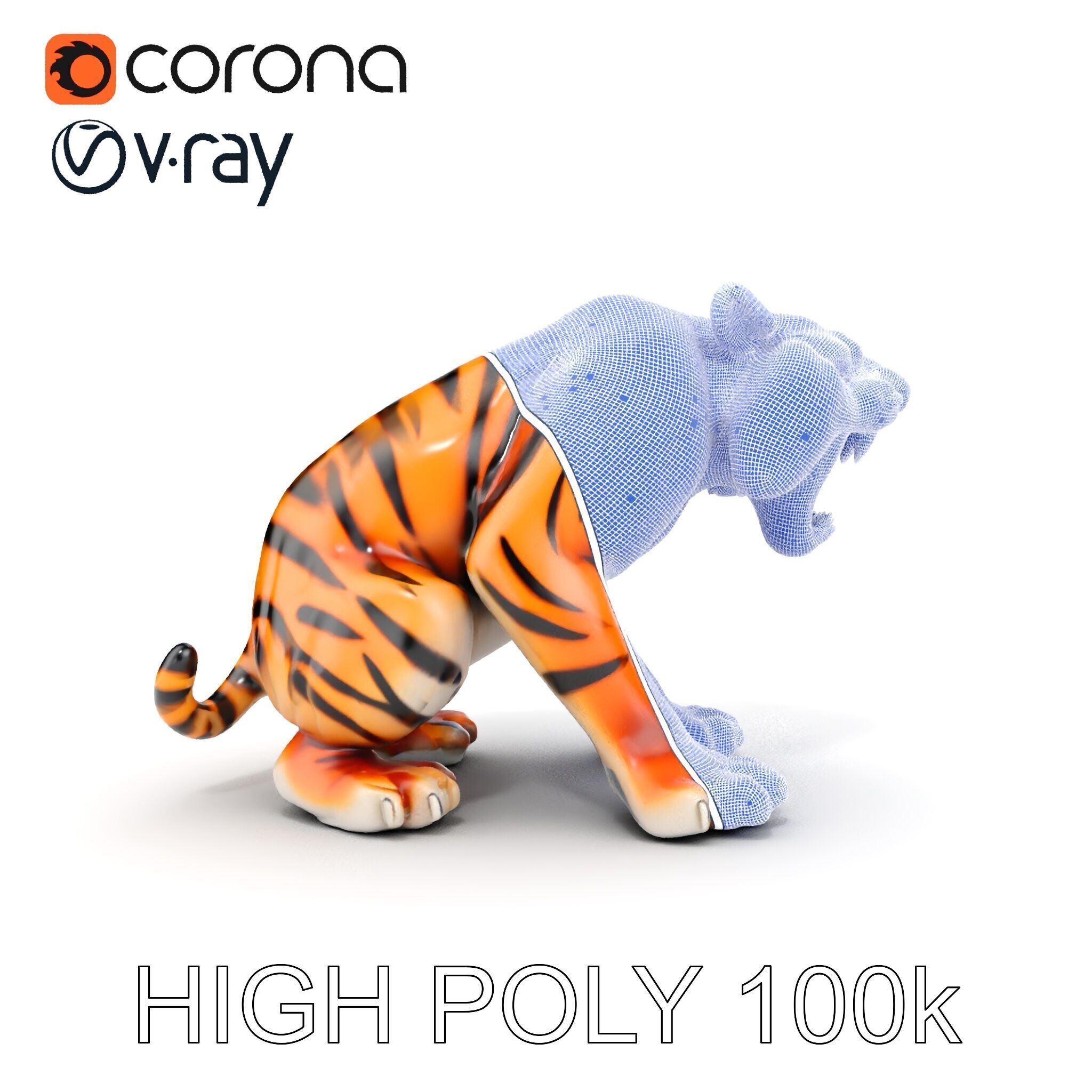 Tiger Animation Model Pack Low-poly 3D model_35