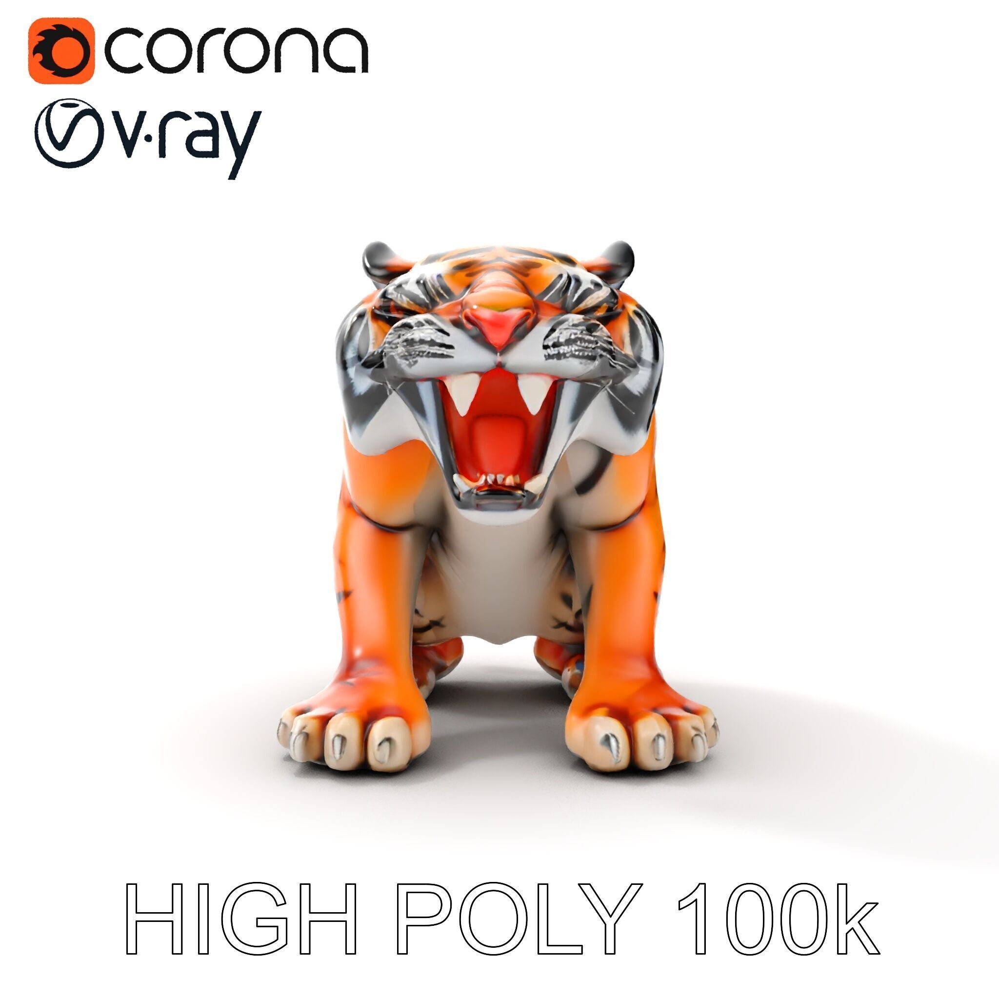 Tiger Animation Model Pack Low-poly 3D model_10