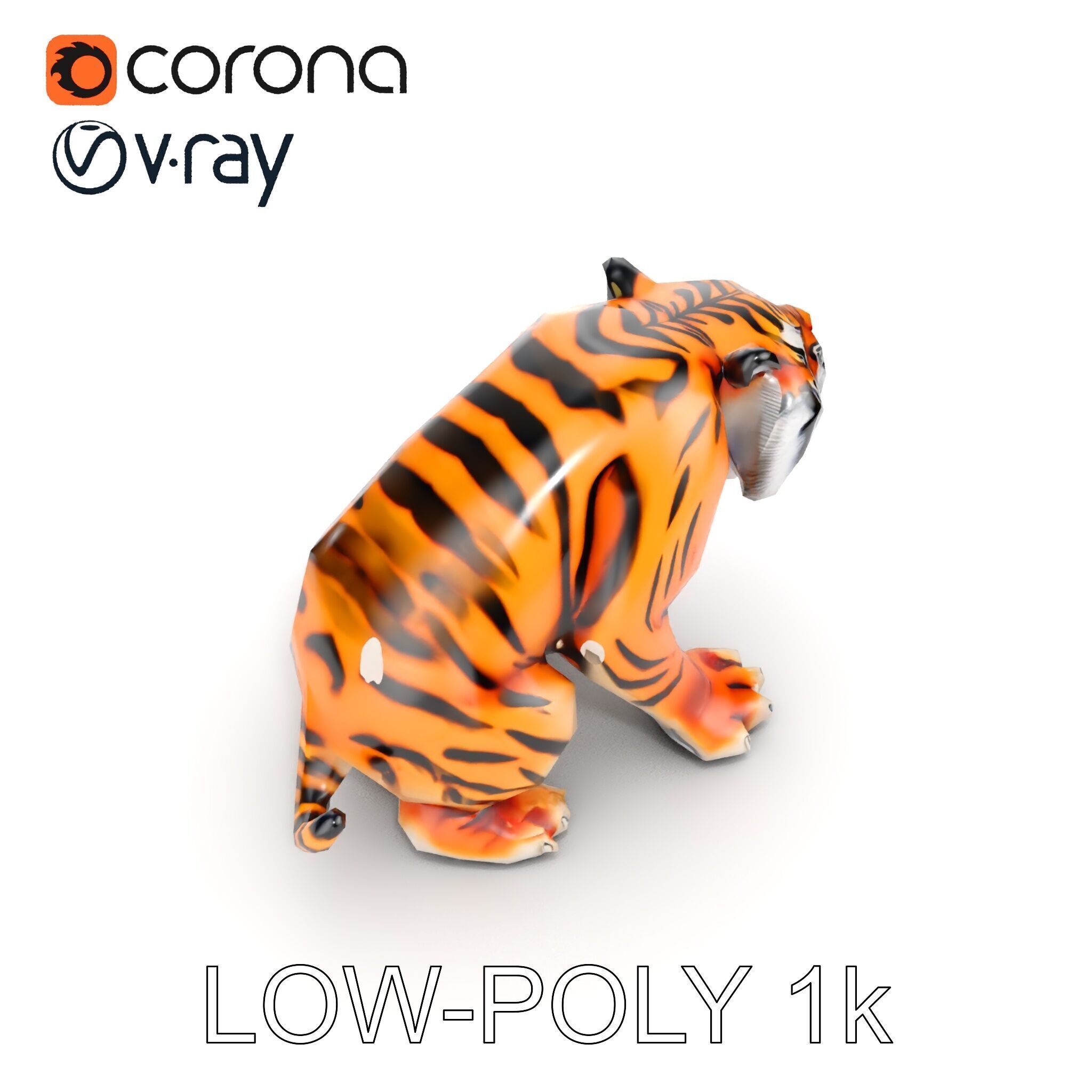 Tiger Animation Model Pack Low-poly 3D model_9