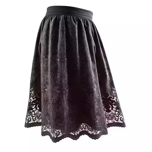 Vintage Lace Skirt D Model Pack Low-poly 3D model