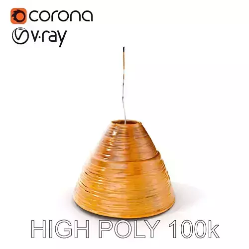 Woven Rattan Pendant Light Model Pack
