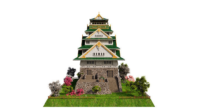 Osaka Castle 3D model