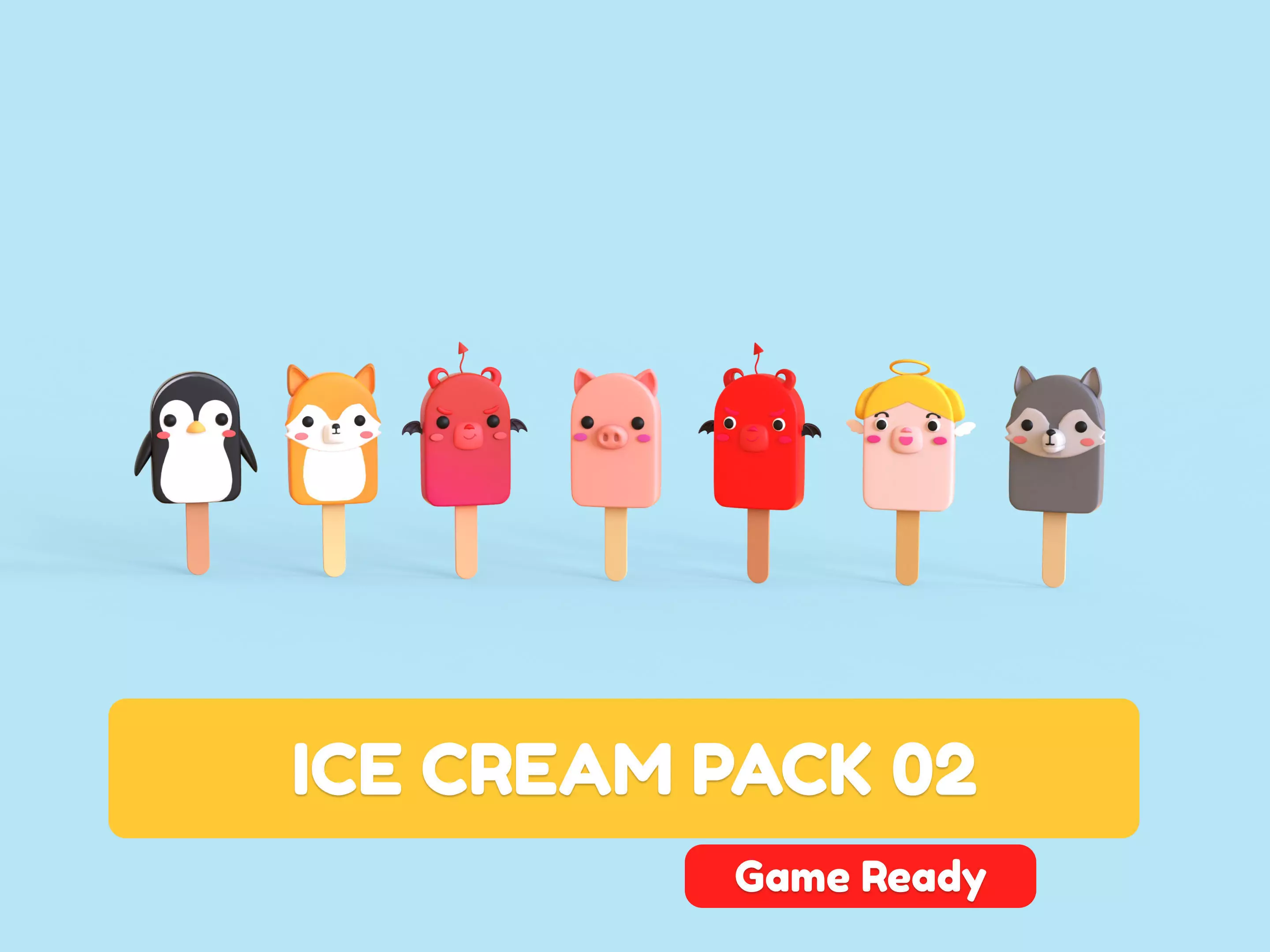 Ice Cream Pack 02 Low-poly 3D model