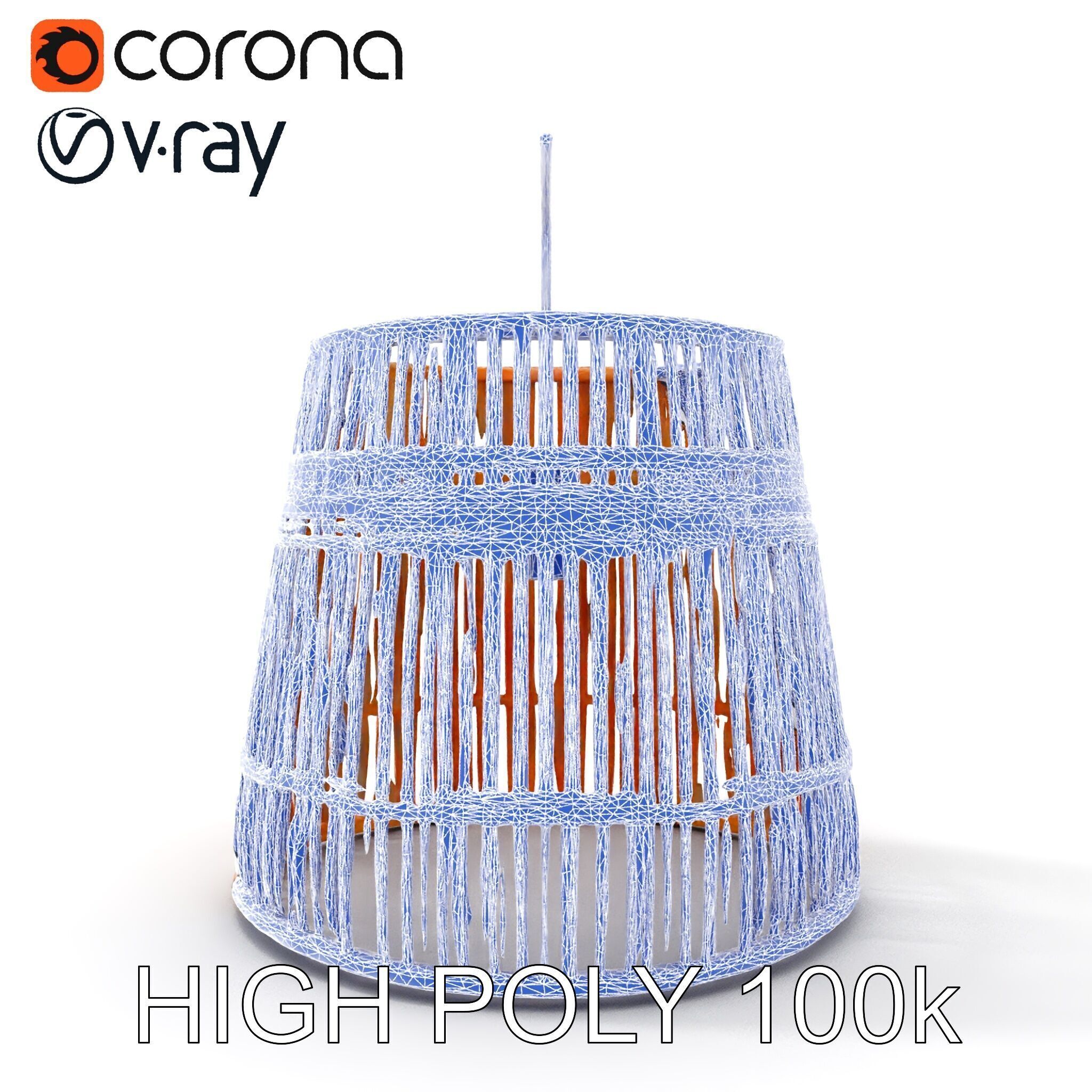 Rattan Pendant Lamp Model Pack Low-poly 3D model_29