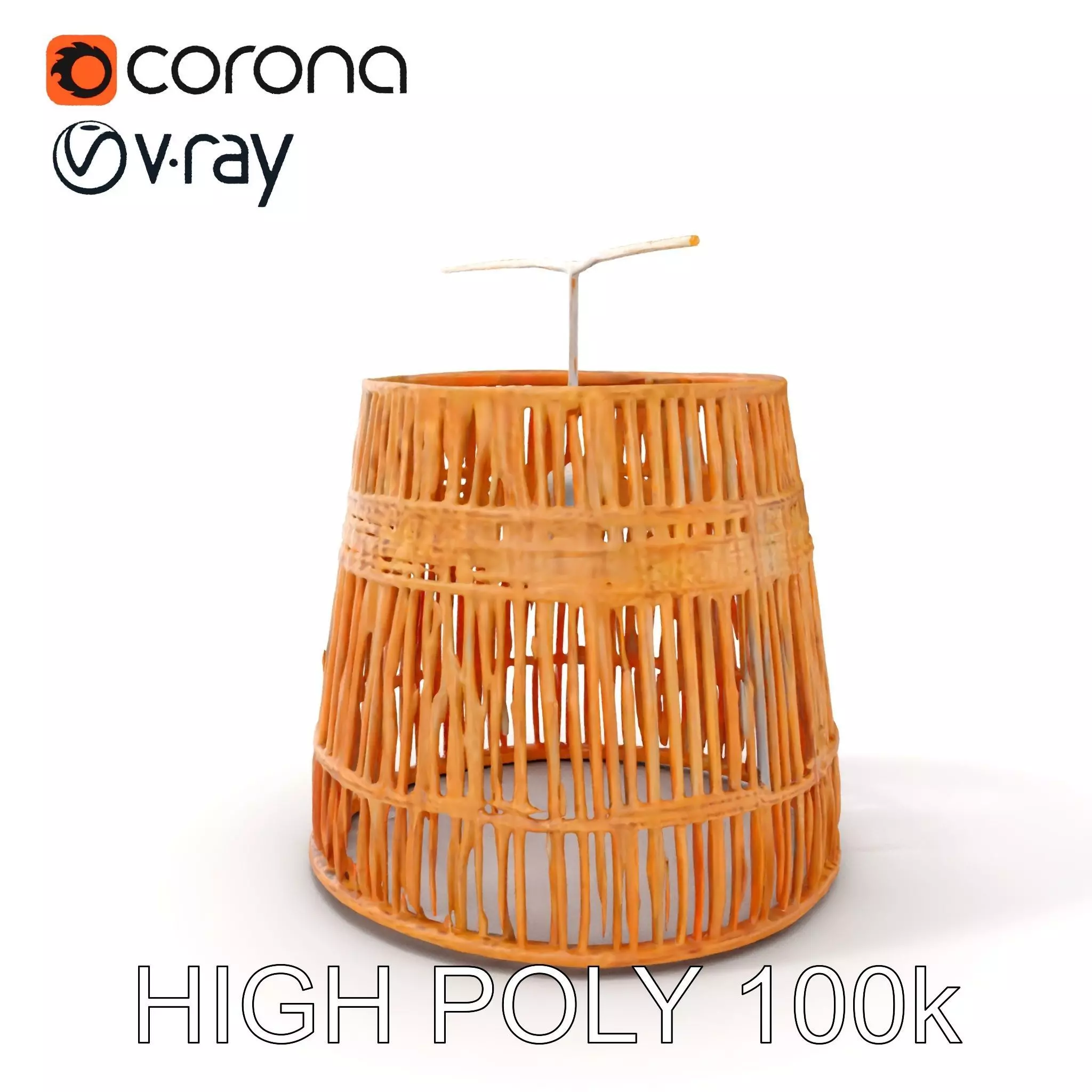 Rattan Pendant Lamp Model Pack Low-poly 3D model_0