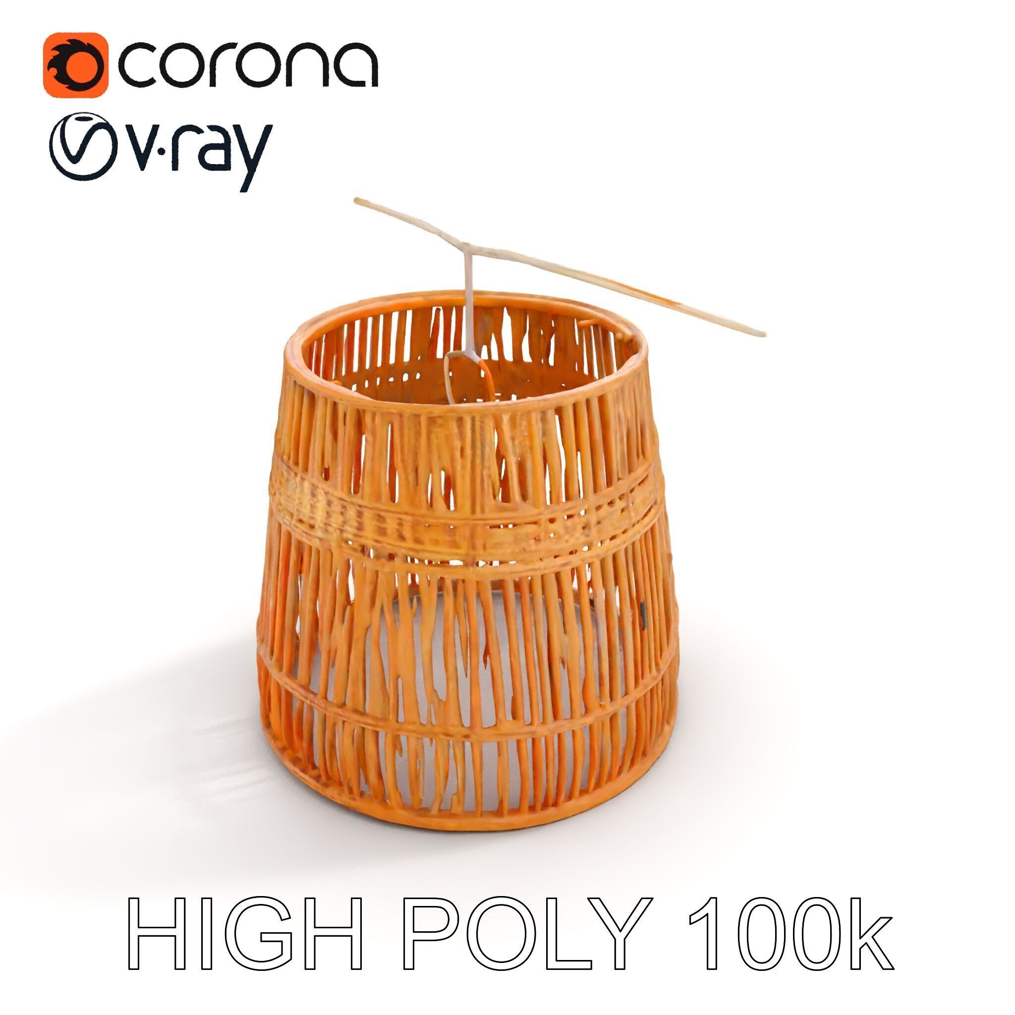 Rattan Pendant Lamp Model Pack Low-poly 3D model_12