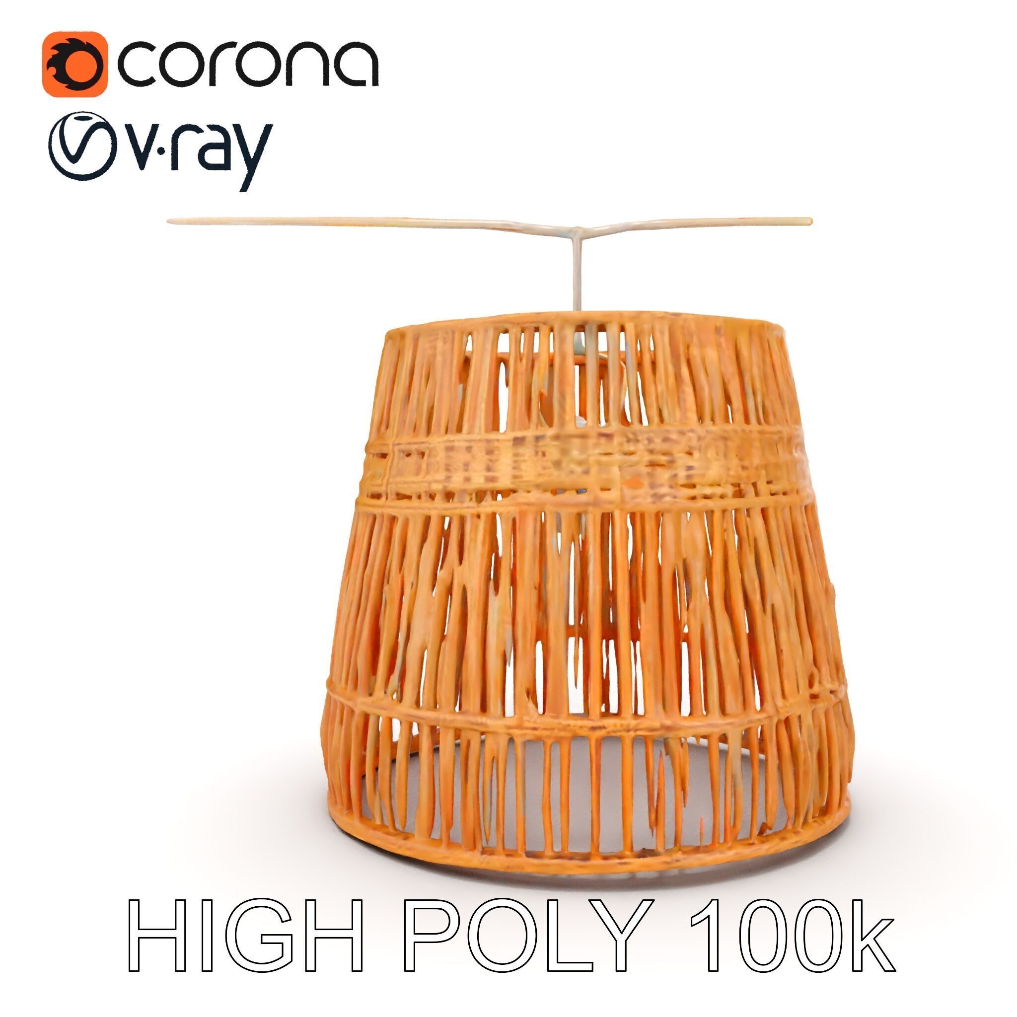Rattan Pendant Lamp Model Pack Low-poly 3D model_6