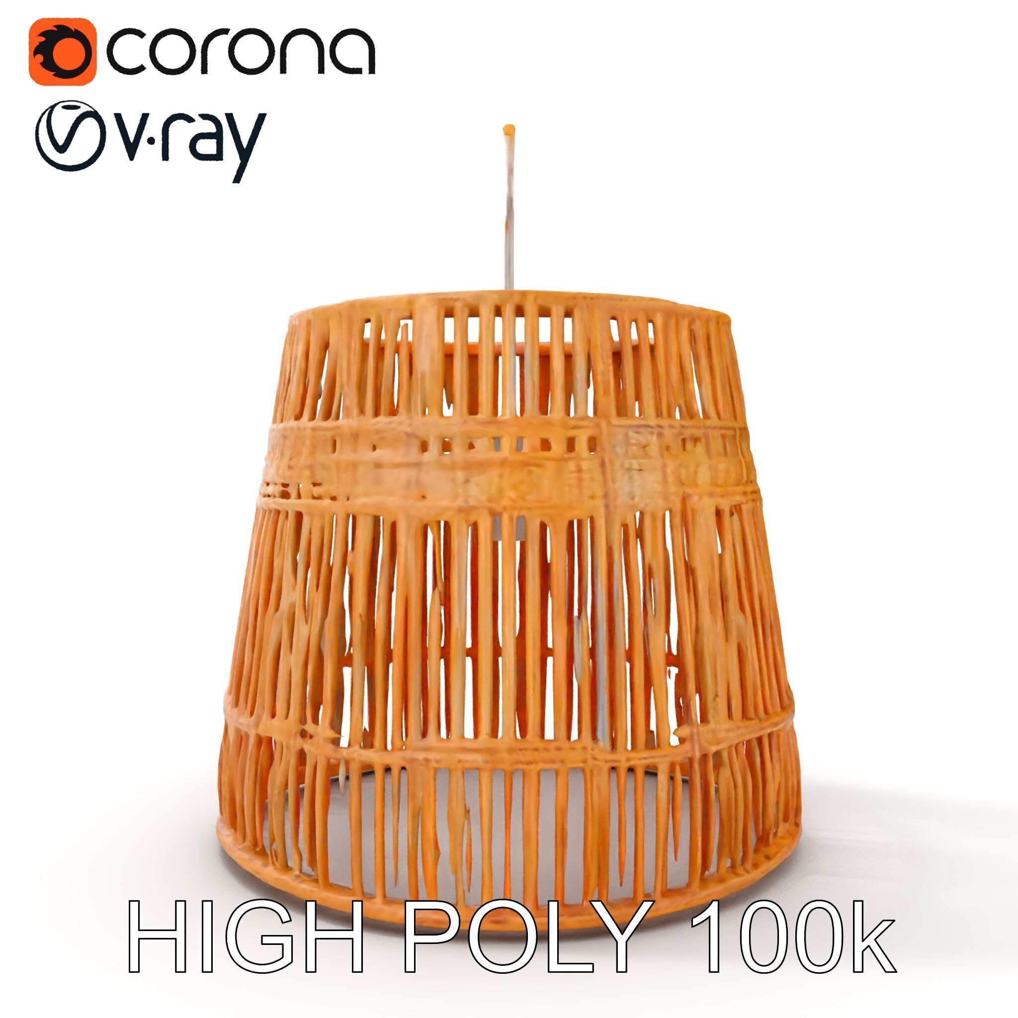 Rattan Pendant Lamp Model Pack Low-poly 3D model_22