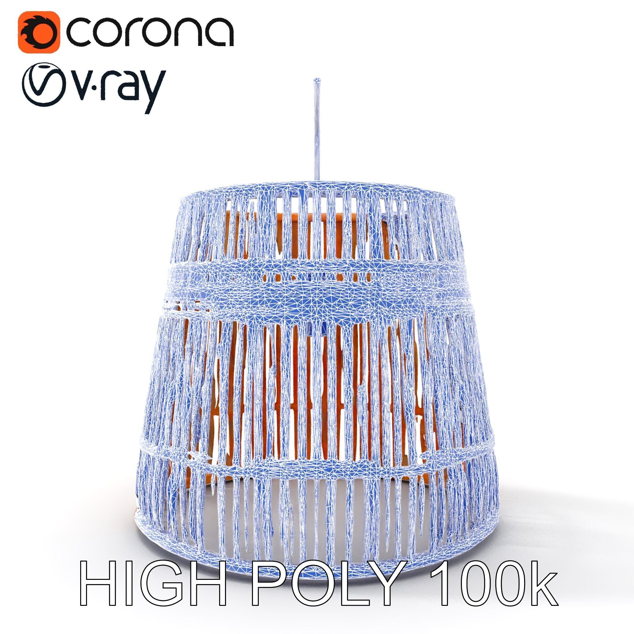 Rattan Pendant Lamp Model Pack Low-poly 3D model_27