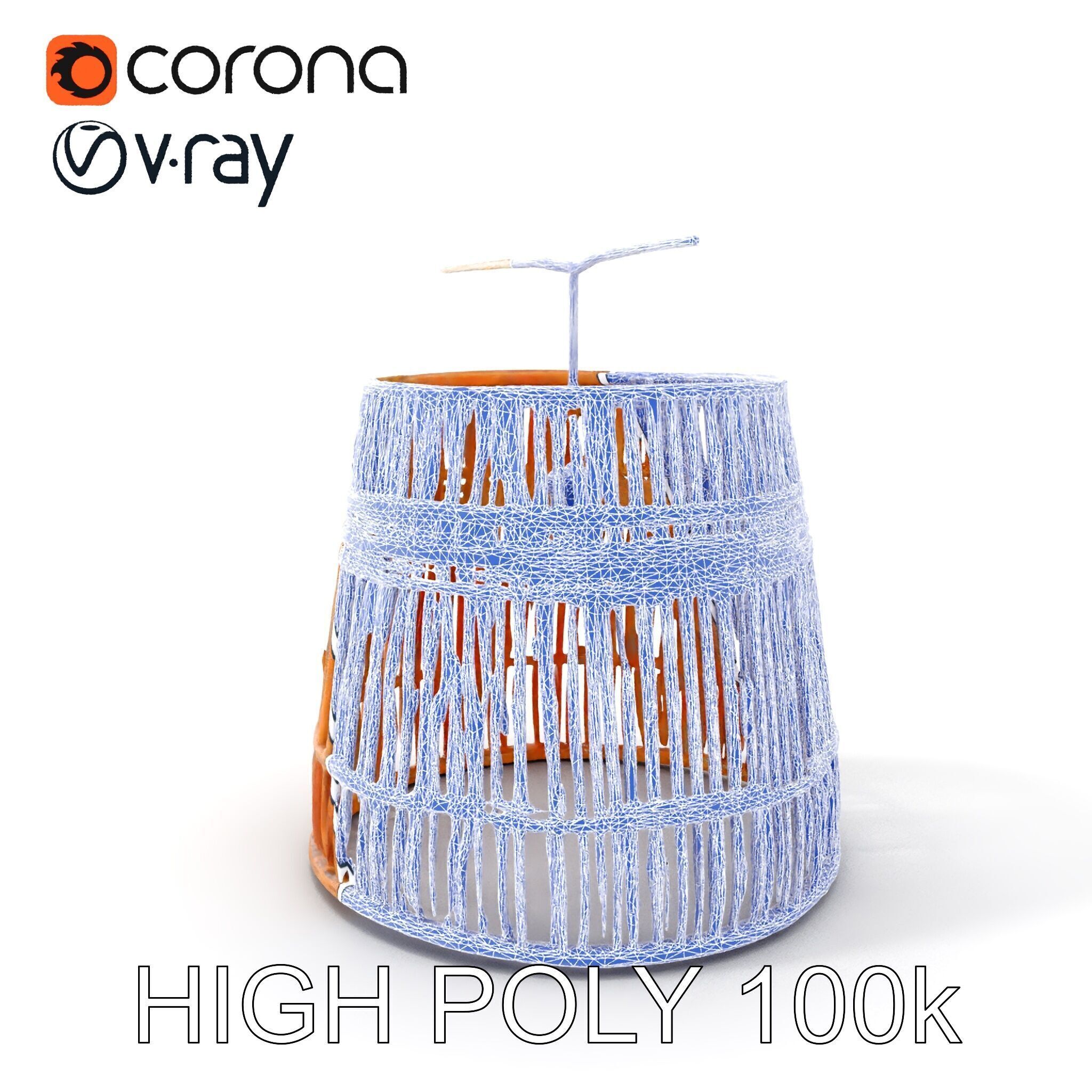 Rattan Pendant Lamp Model Pack Low-poly 3D model_13