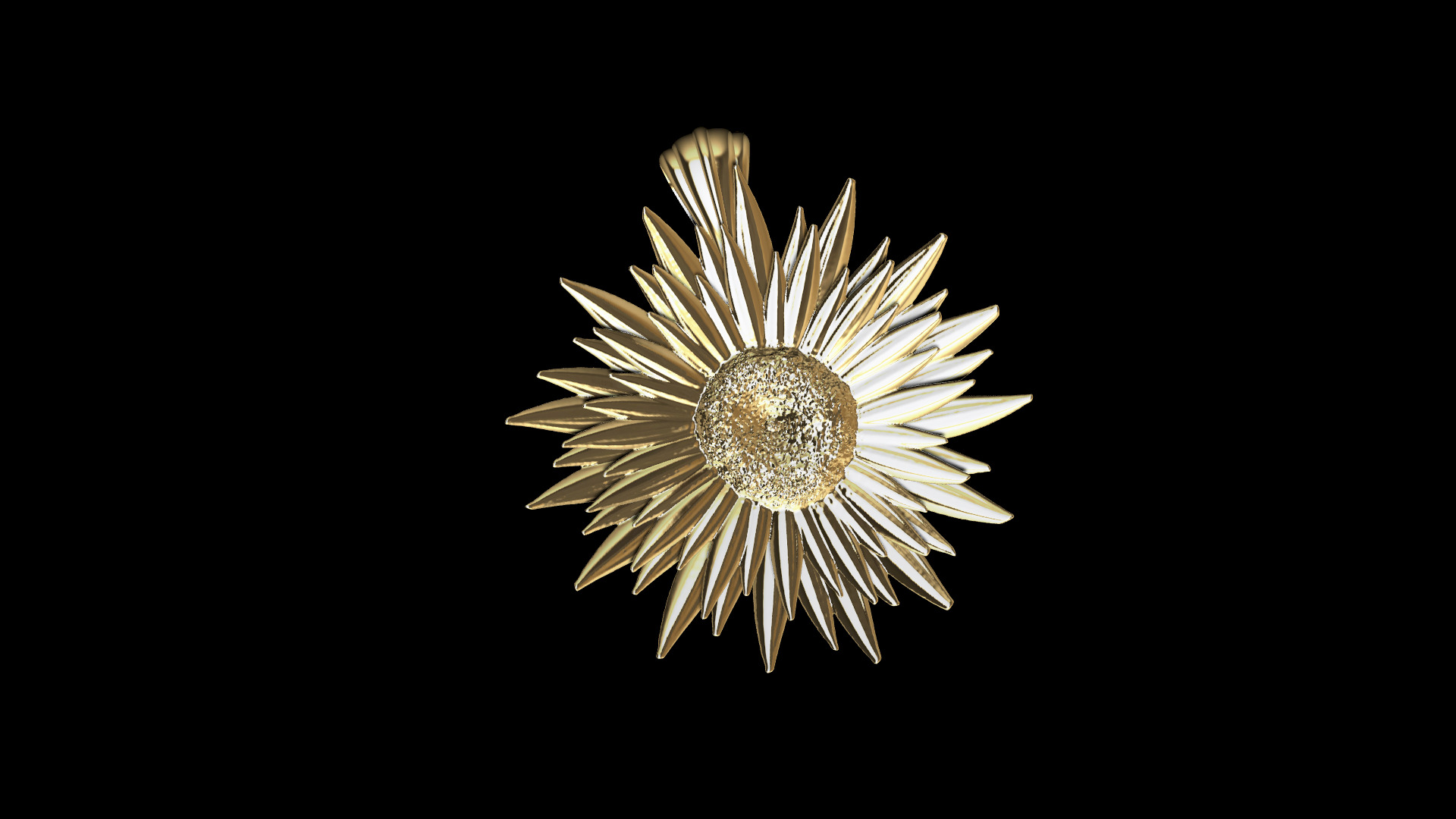 Sunflower Pendant 1 3D print model_1