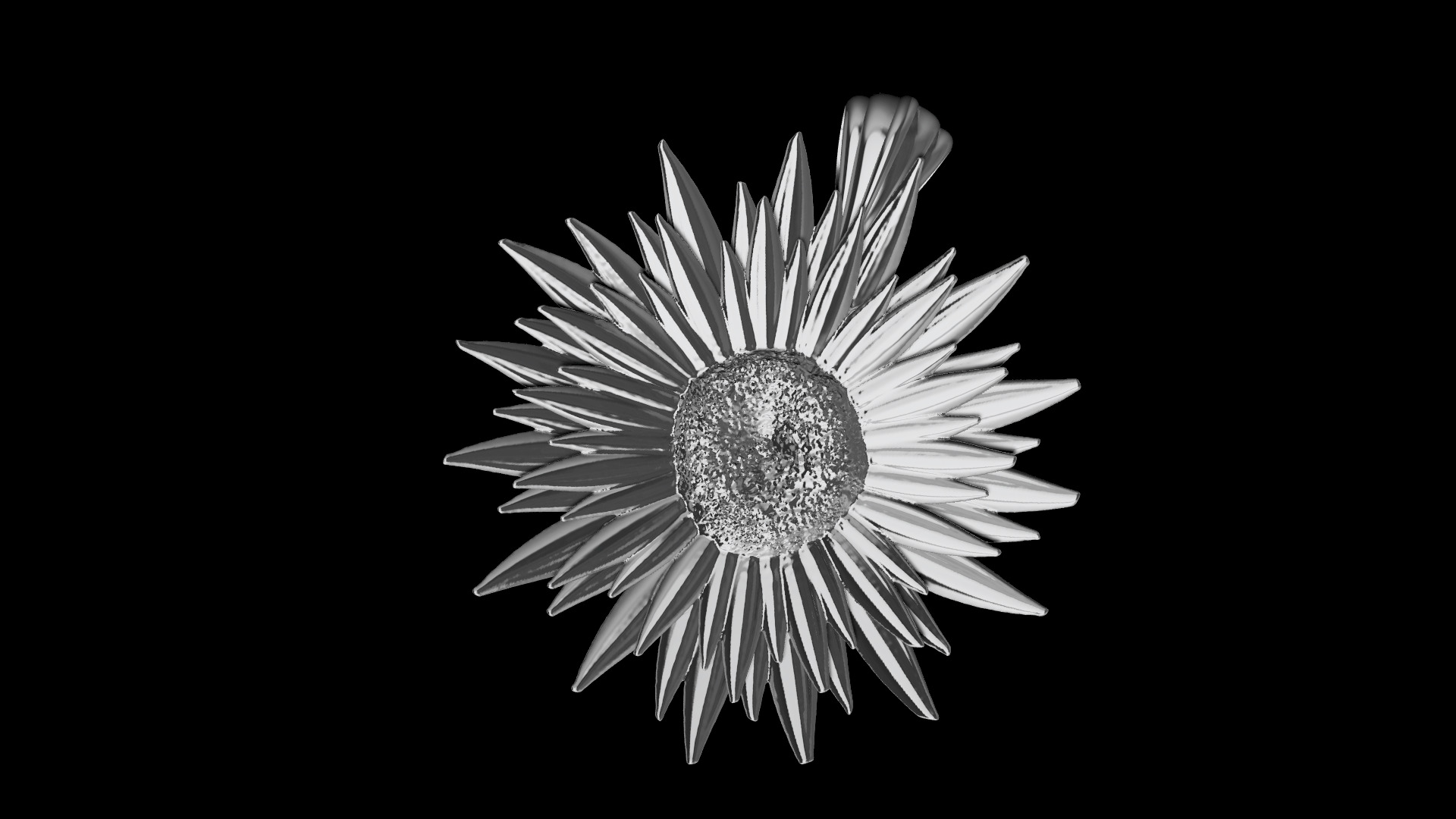Sunflower Pendant 1 3D print model_11
