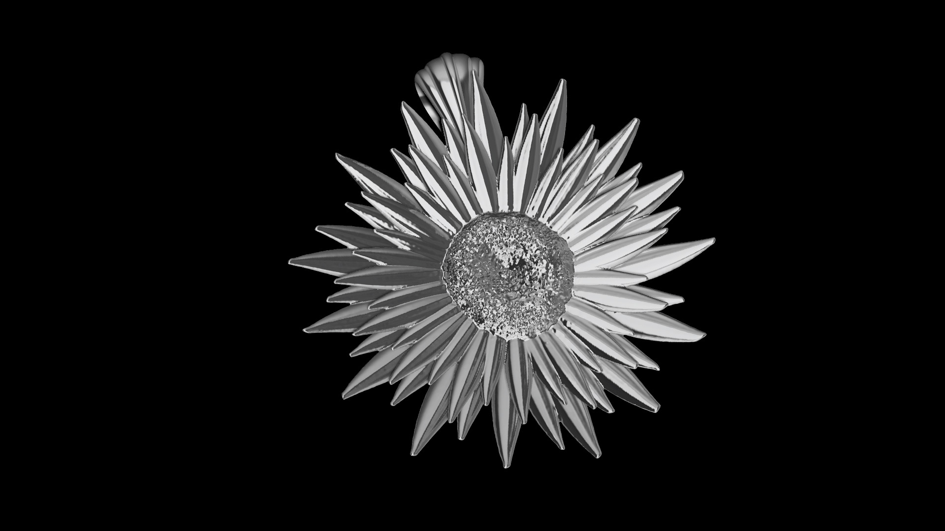 Sunflower Pendant 1 3D print model_12