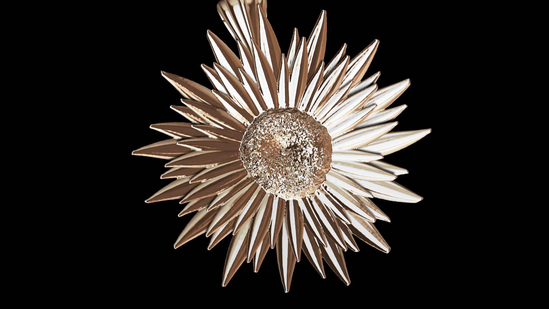 Sunflower Pendant 1 3D print model_7