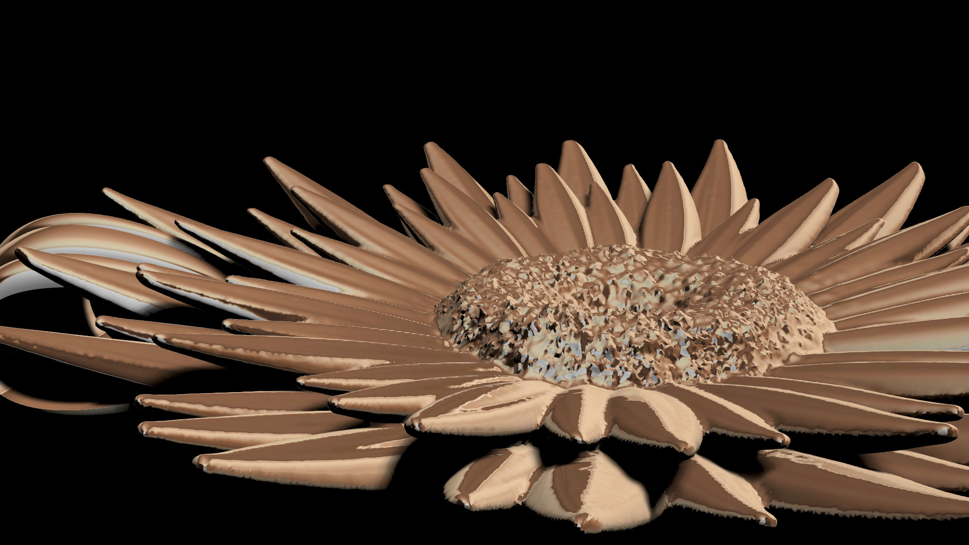 Sunflower Pendant 1 3D print model_9